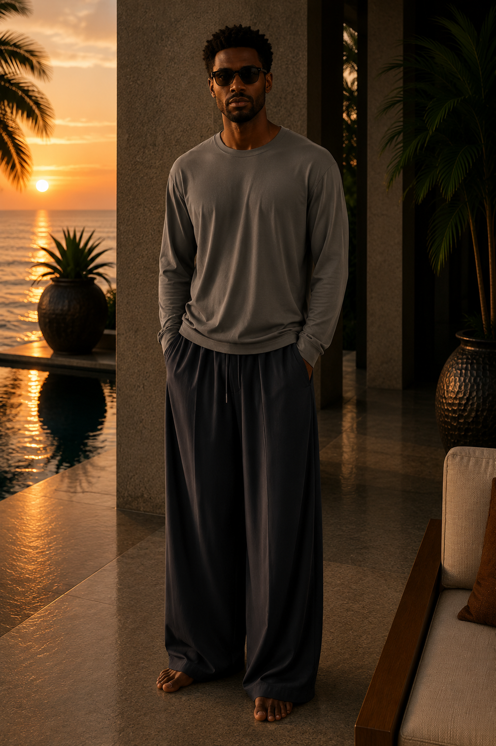 Luxe Supima L/S - Velvet Palm