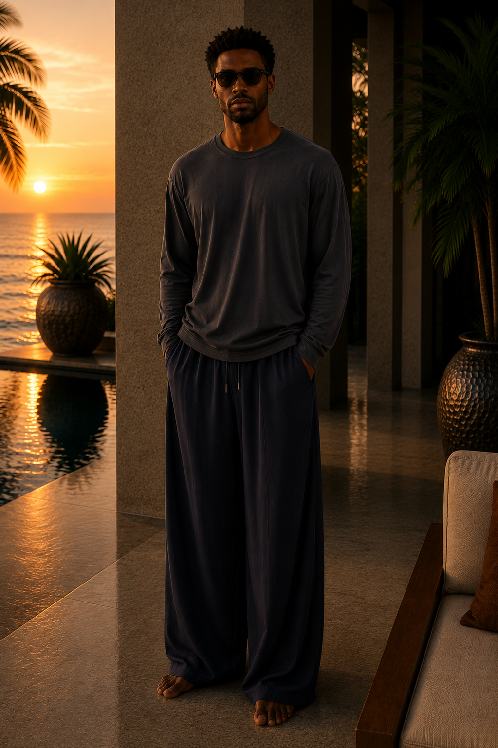 Luxe Supima L/S - Black Hole