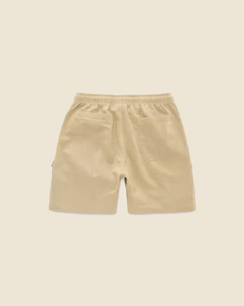 Beige Cargo Linen Short