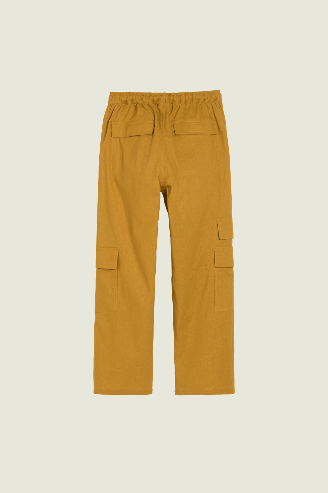 MUSTARD CARGO LINEN PANTS