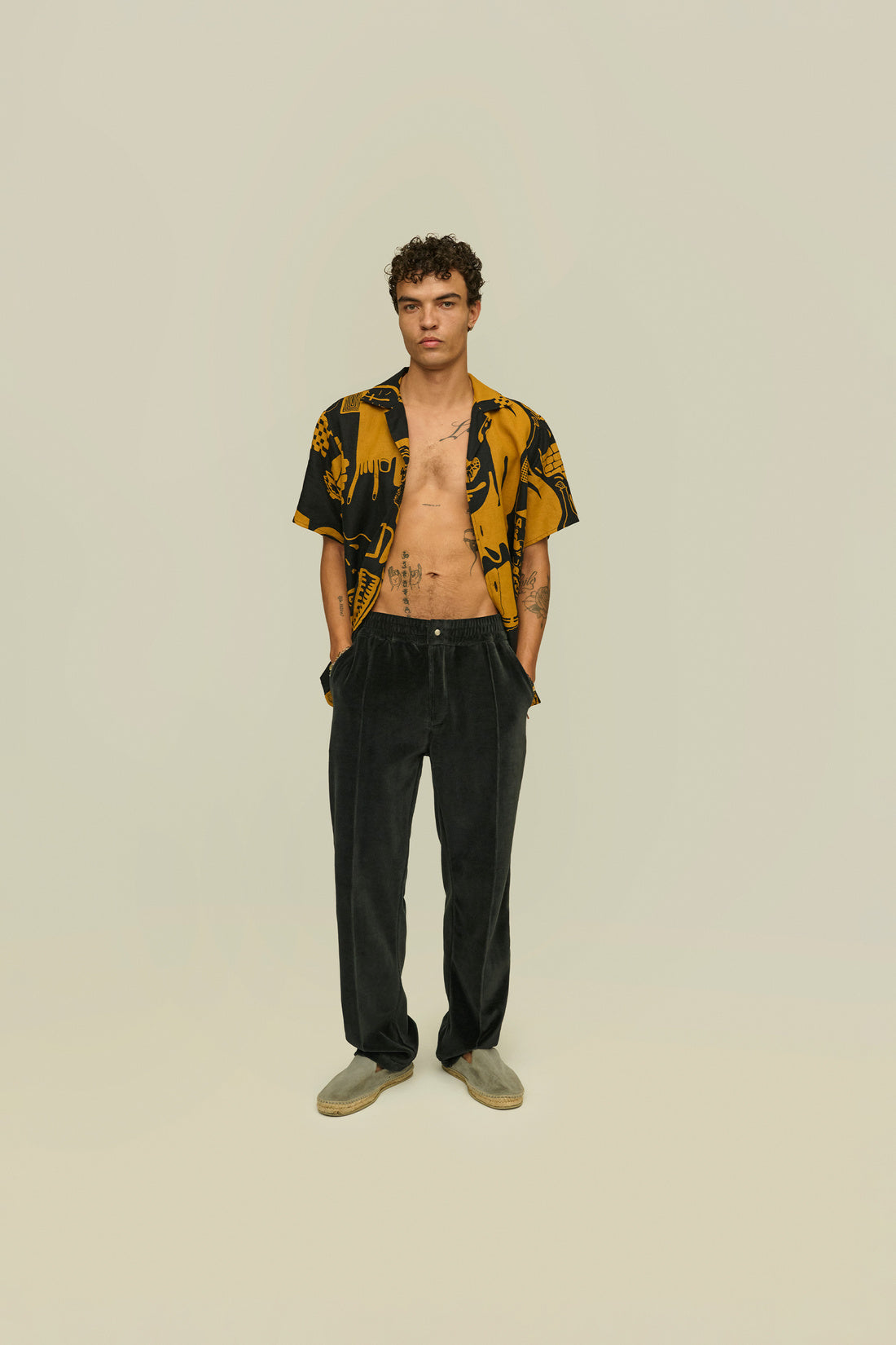 NEARLY BLACK VELOUR PANTS