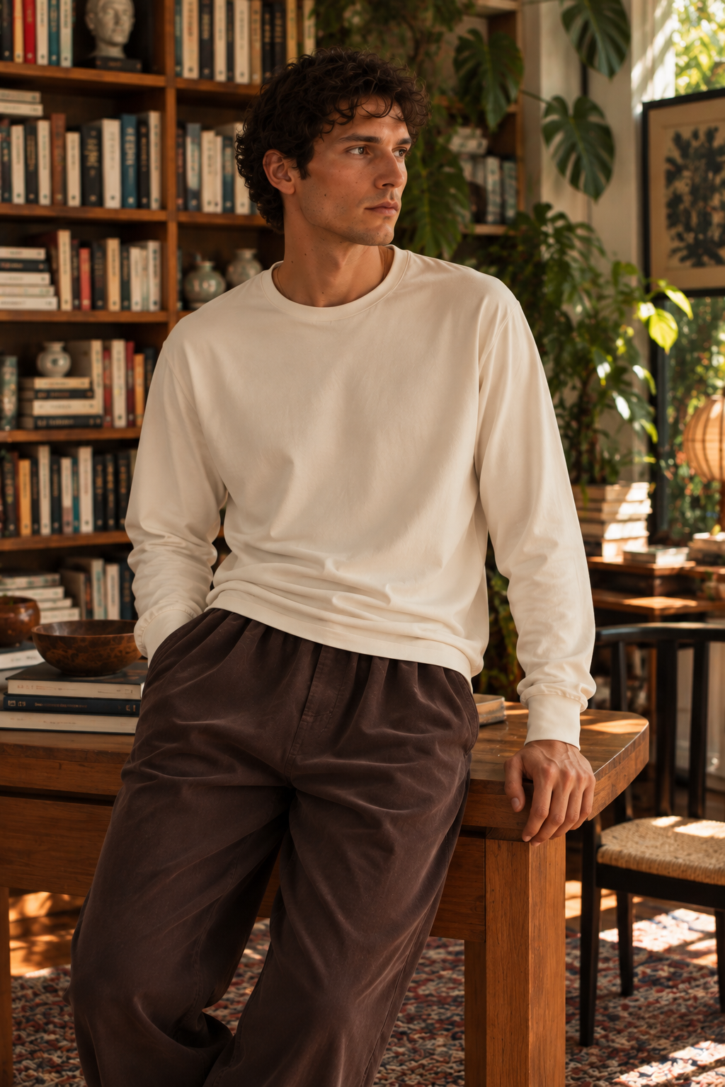 Luxe Supima L/S - Sea Pearl