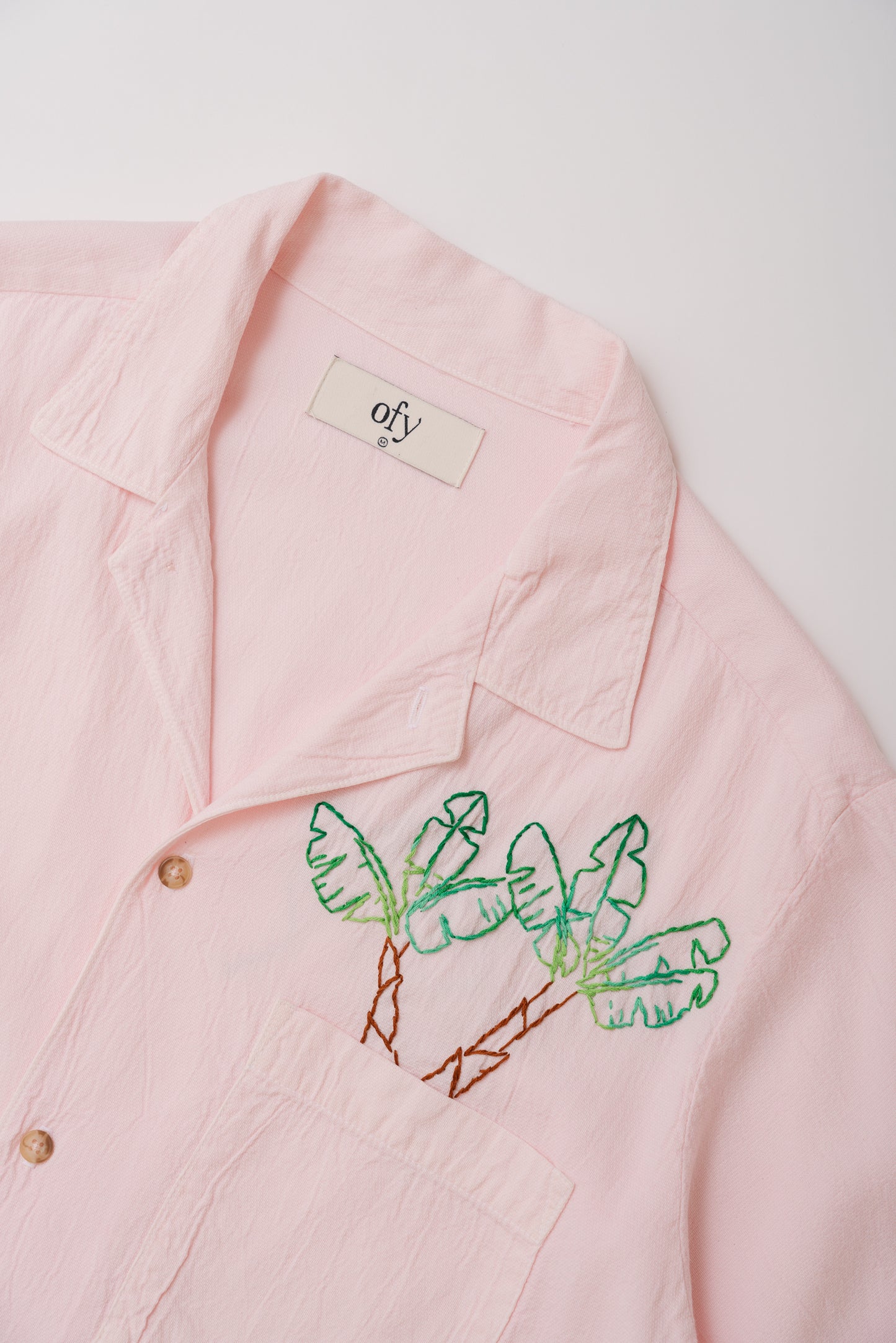 Crinkle L/S - Banana Palm Pocket