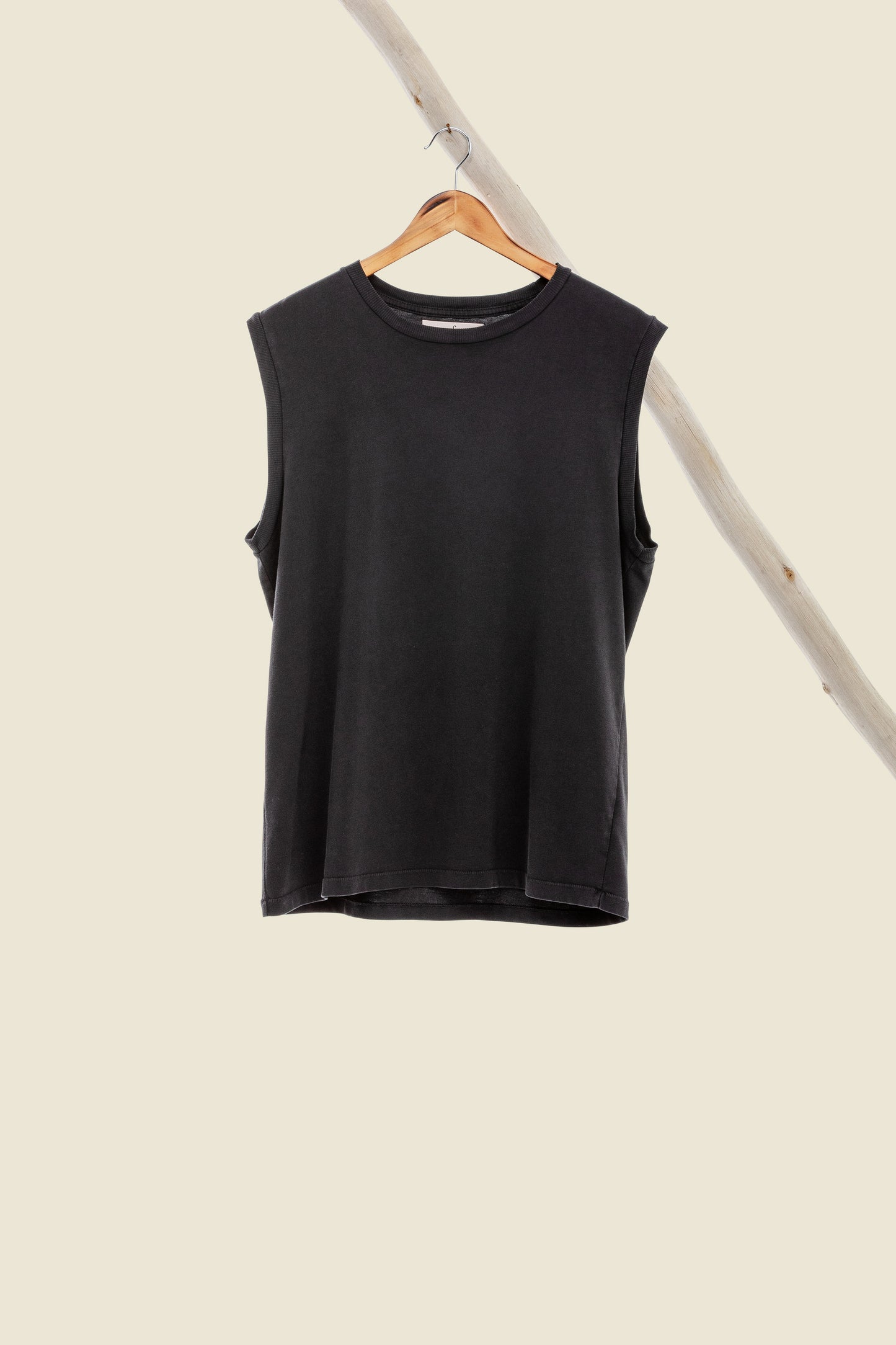 Luxe Ribbed Tank - Black Hole