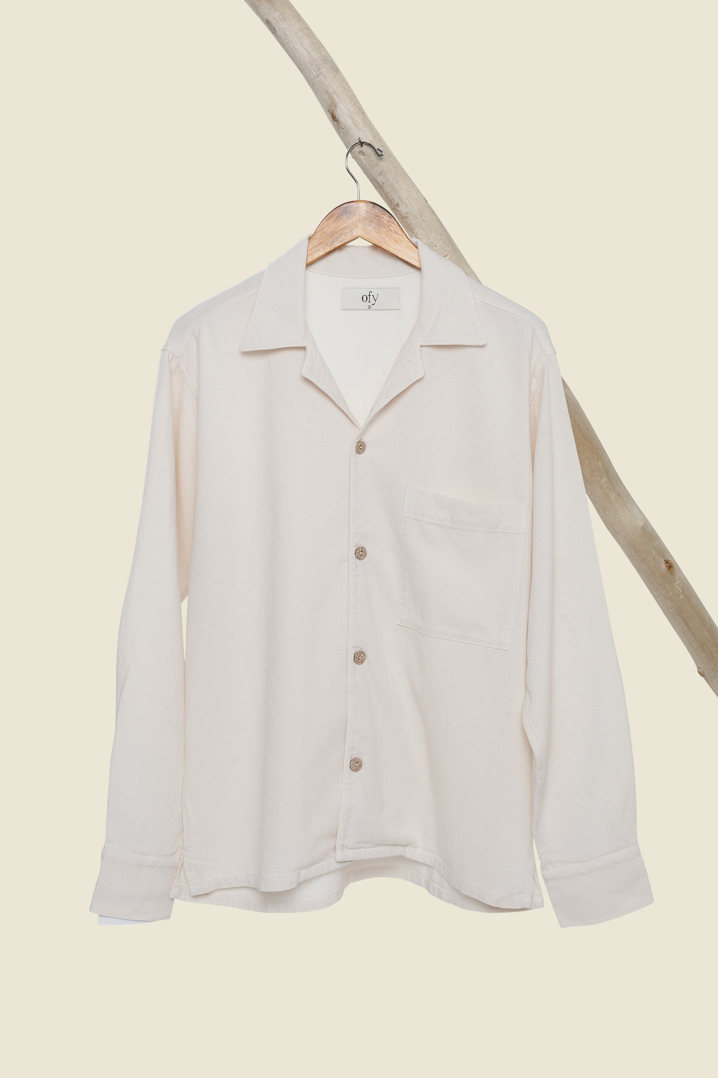 Horizon Crinkle L/S Shirt - Sea Pearl