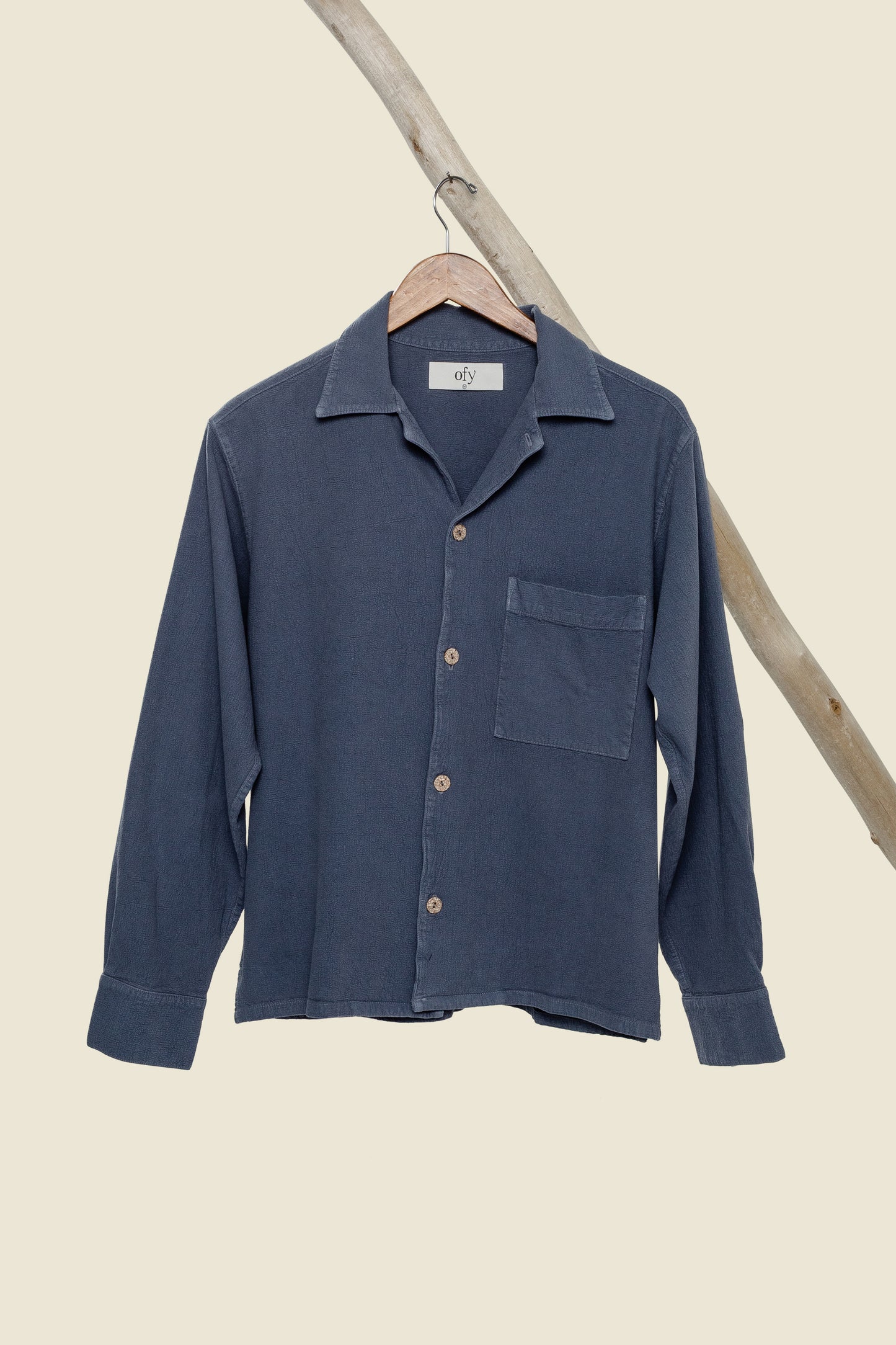 Horizon Crinkle L/S Shirt - Dusty Blue