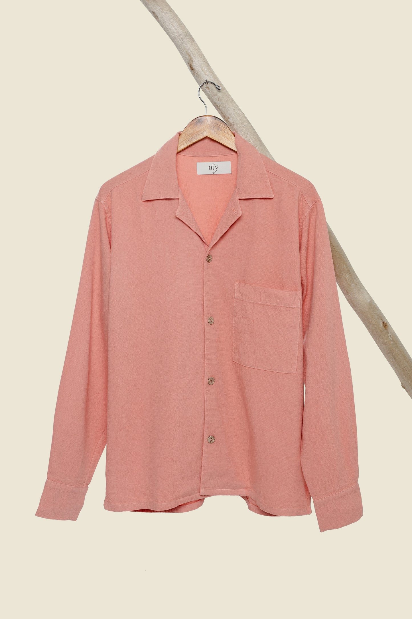Horizon Crinkle L/S Shirt - Dusky Coral