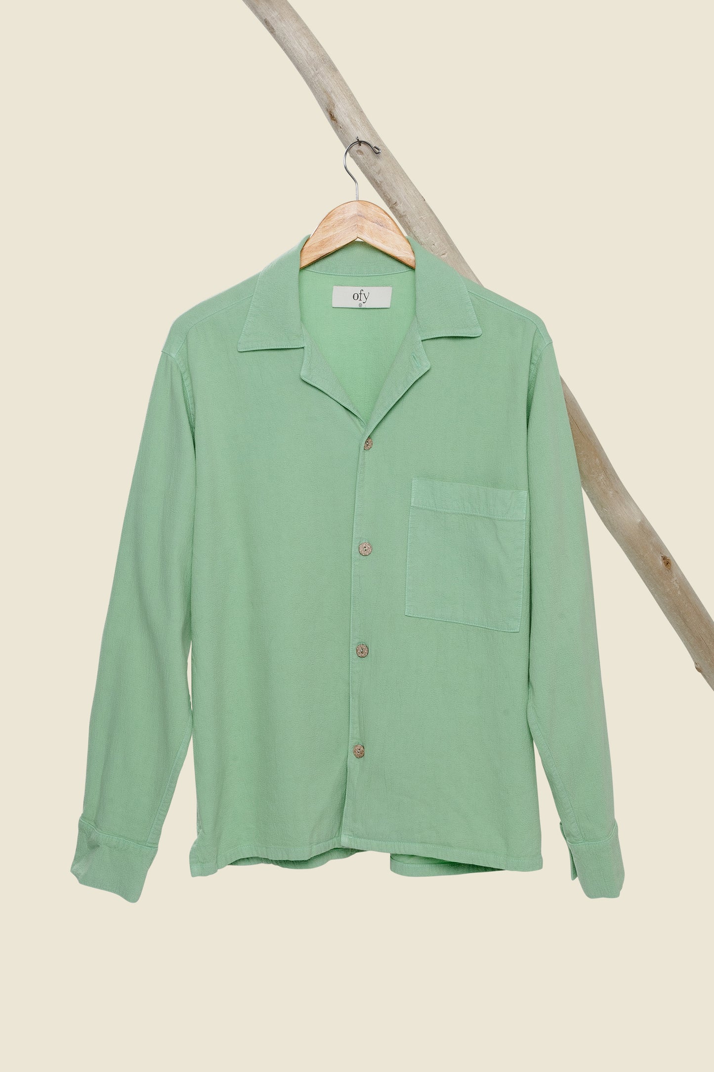 Horizon Crinkle L/S Shirt - Miami Green