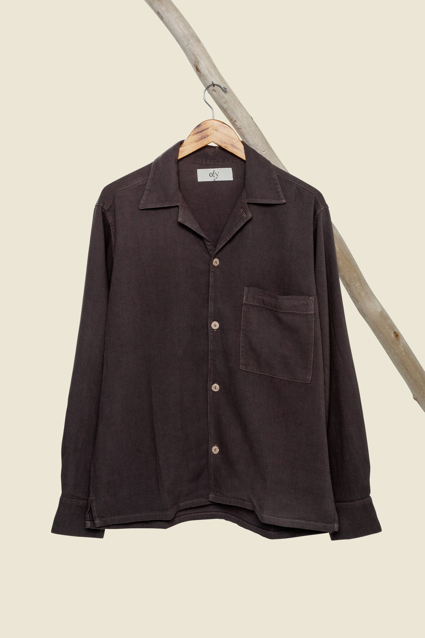 Horizon Crinkle L/S Shirt - Burnt Coconut