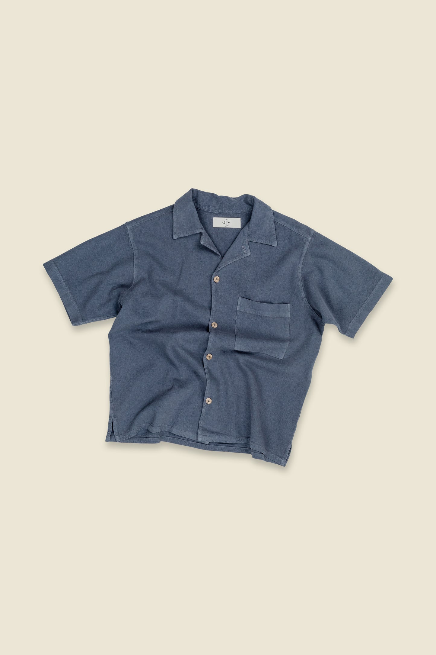 Horizon Crinkle S/S Shirt - Dusty Blue