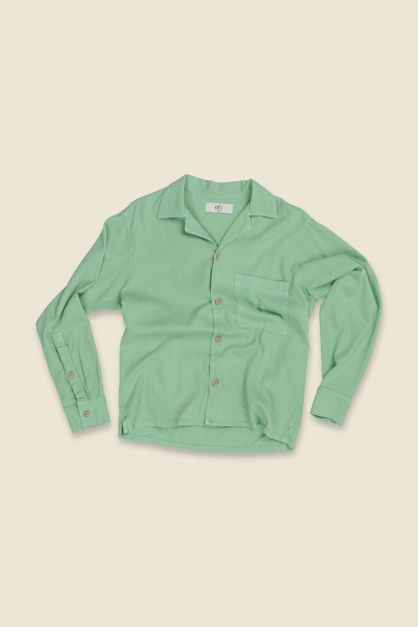 Horizon Crinkle L/S Shirt - Miami Green