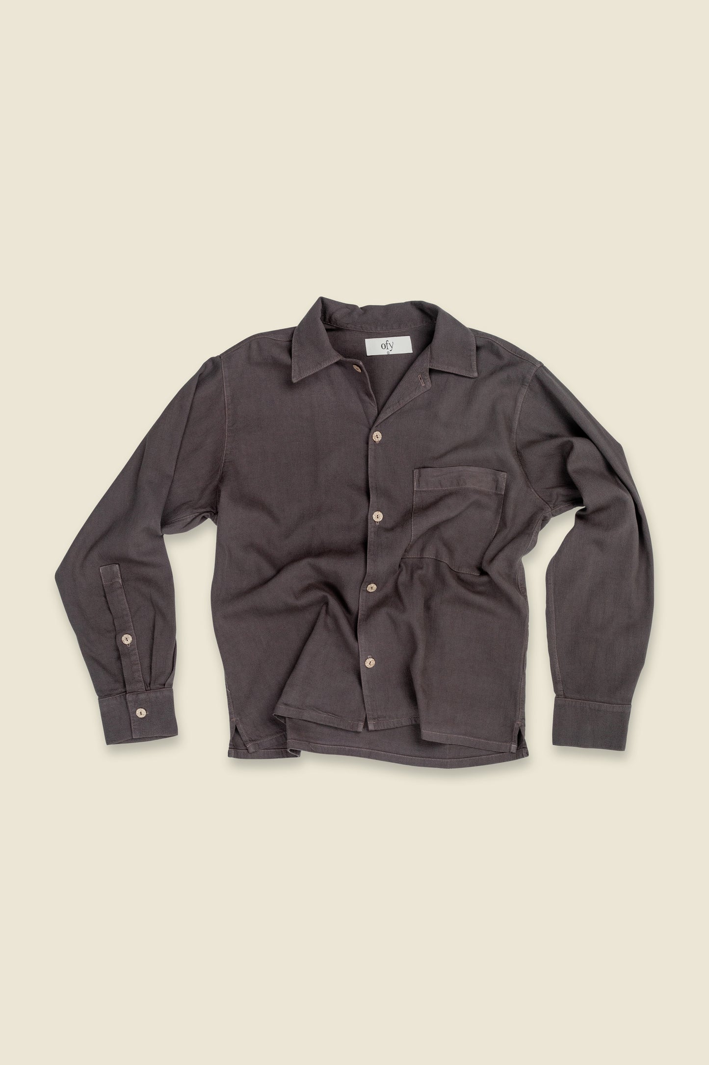 Horizon Crinkle L/S Shirt - Burnt Coconut