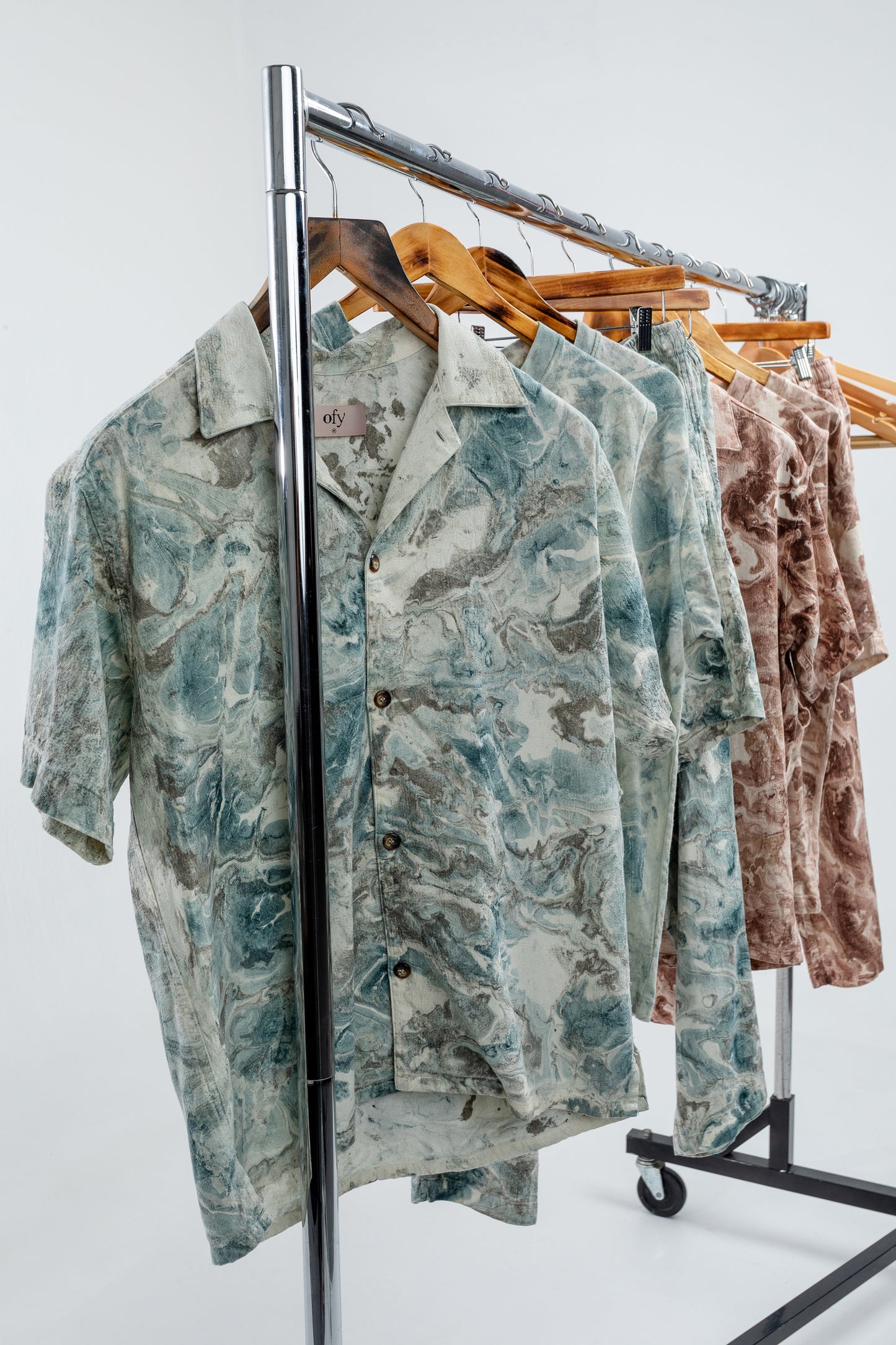 Crinkle Shirt - Mangrove Marble