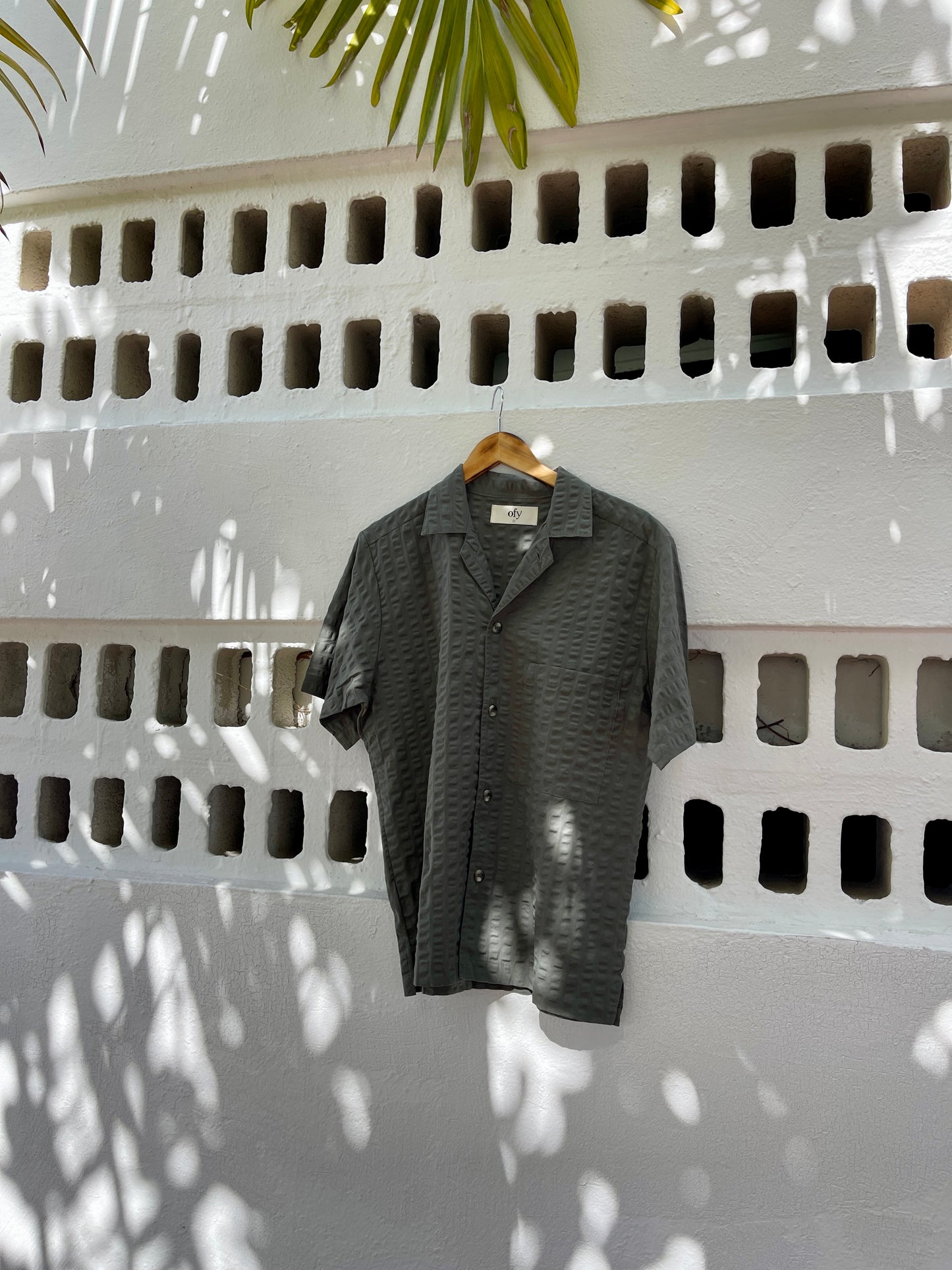 Coastal Sucker Overshirt - Night Palm