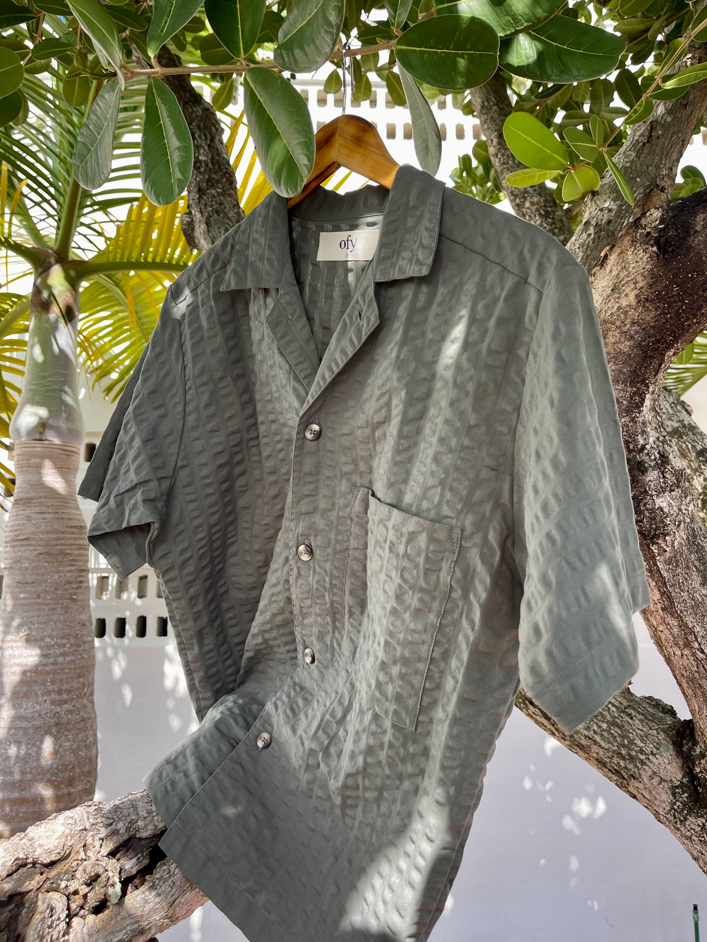 Coastal Sucker Overshirt - Night Palm