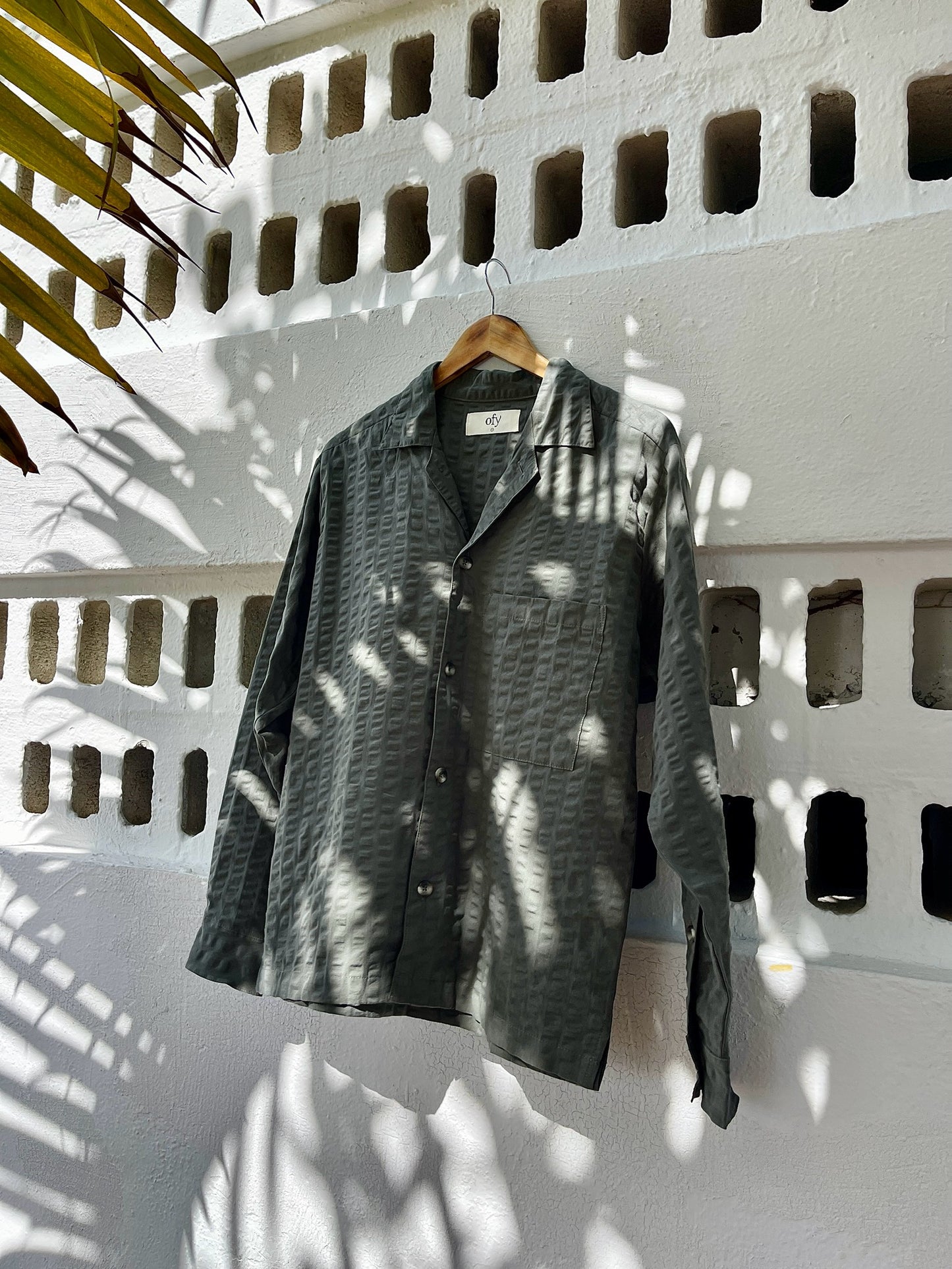 Coastal Sucker Overshirt - Night Palm