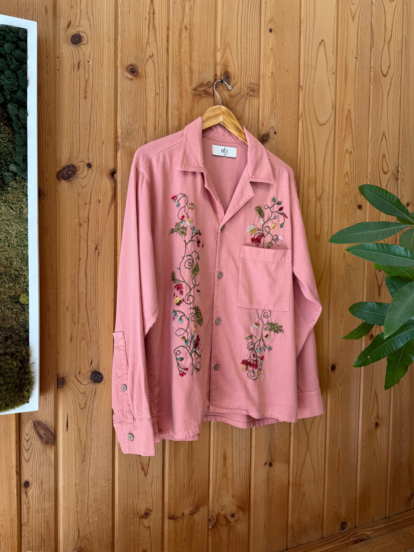 Crinkle L/S Shirt - Dusky Palma Full Body