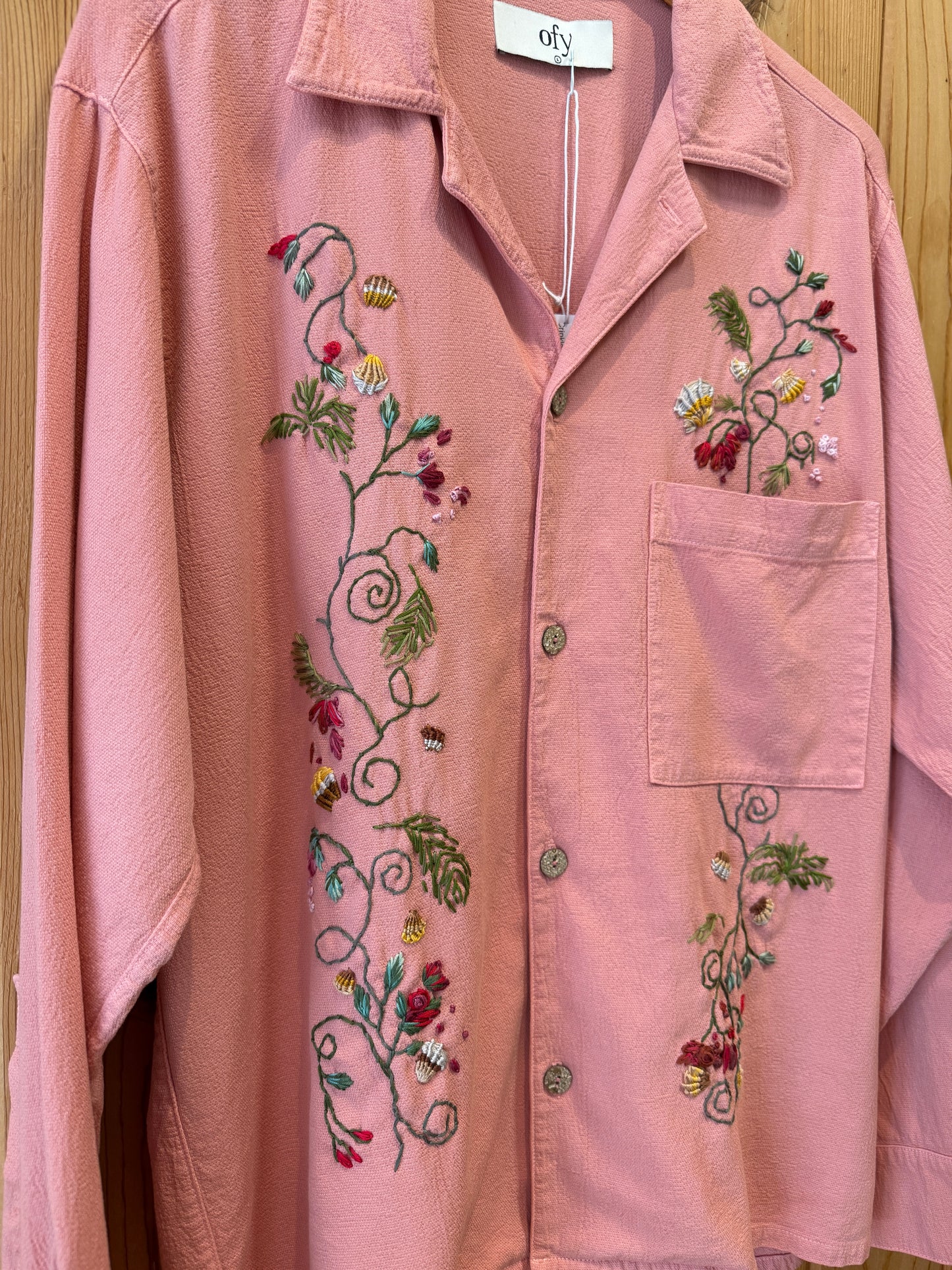 Crinkle L/S Shirt - Dusky Palma Full Body