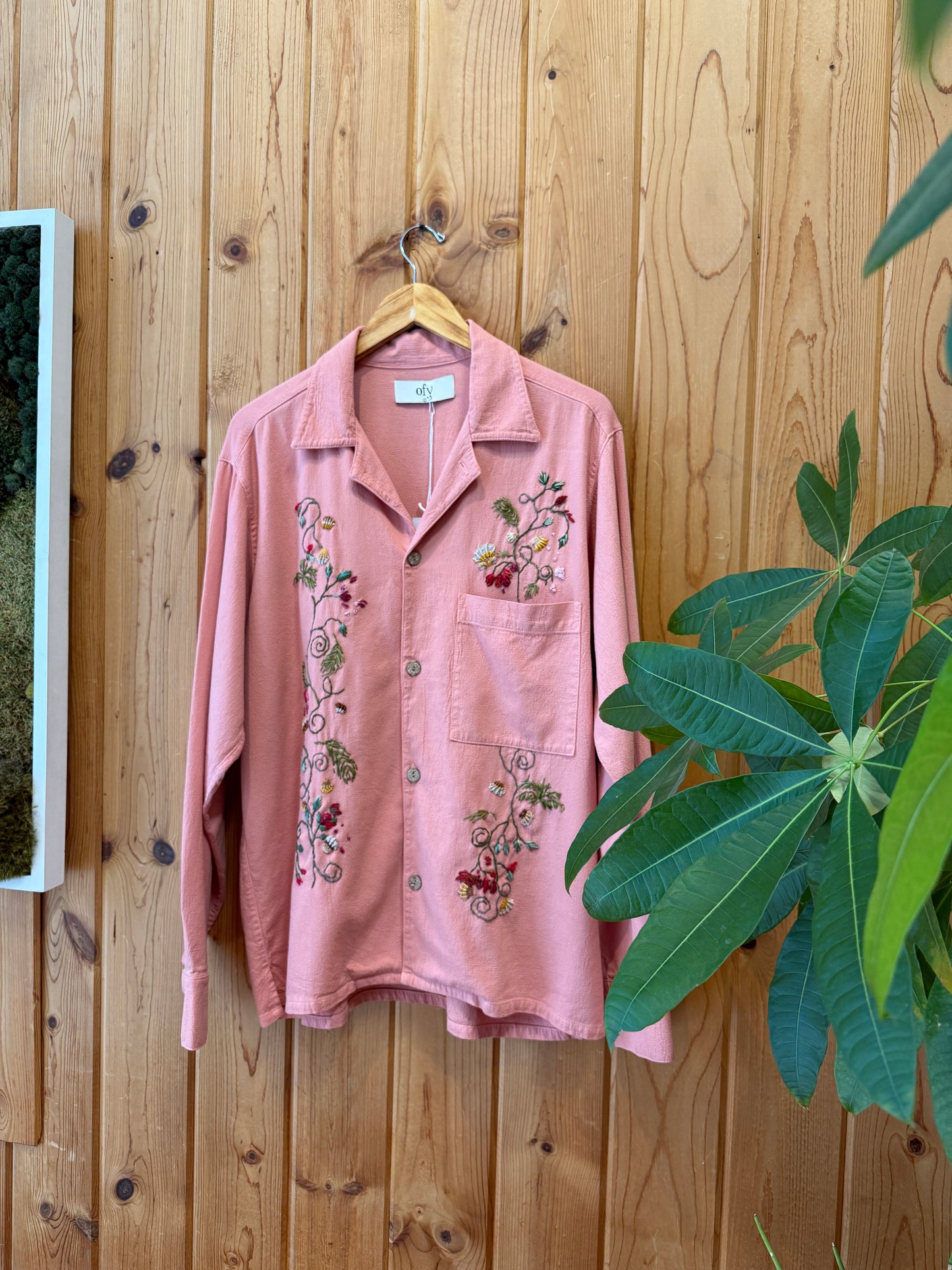 Crinkle L/S Shirt - Dusky Palma Full Body
