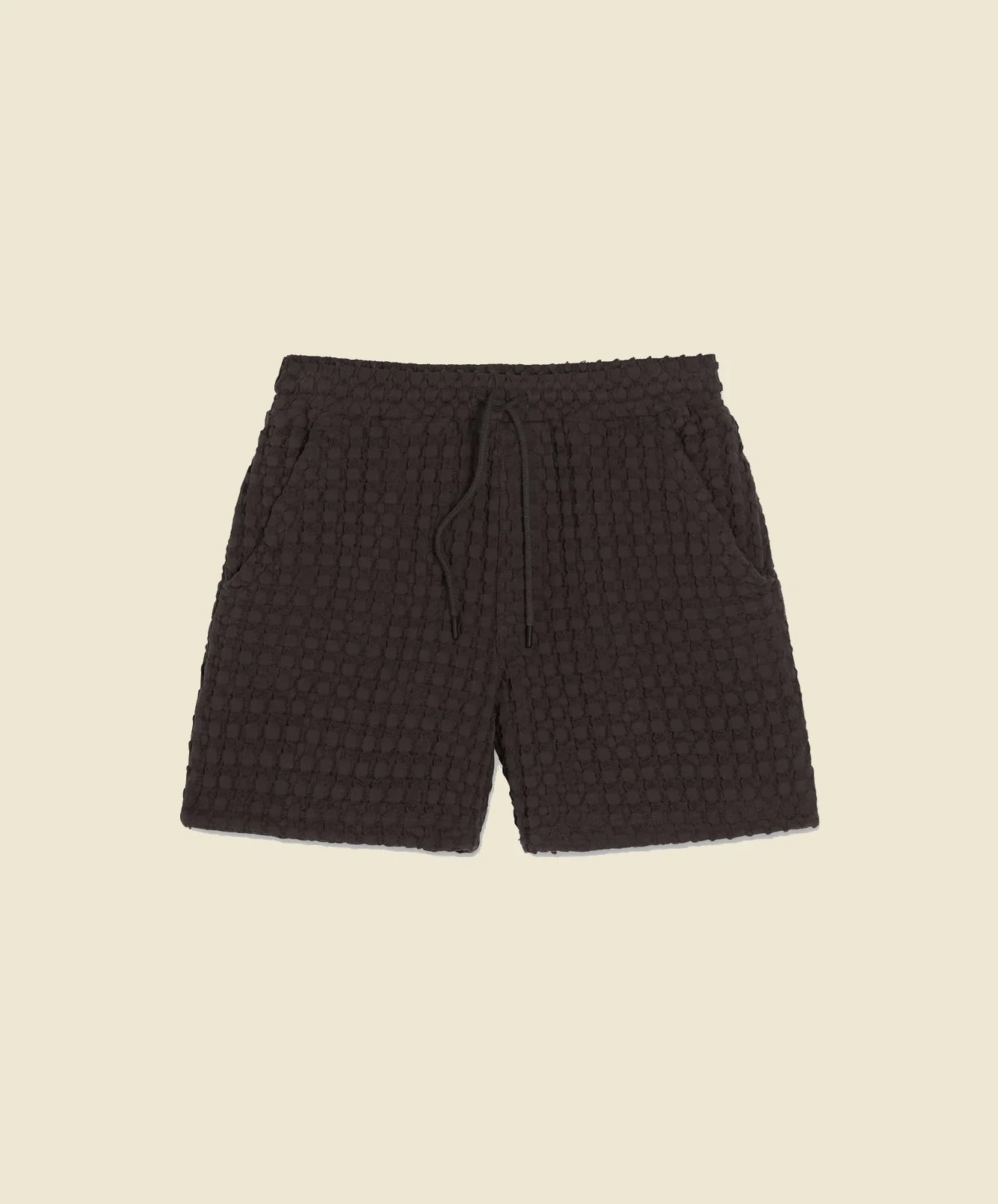 Black Porto Waffle Shorts
