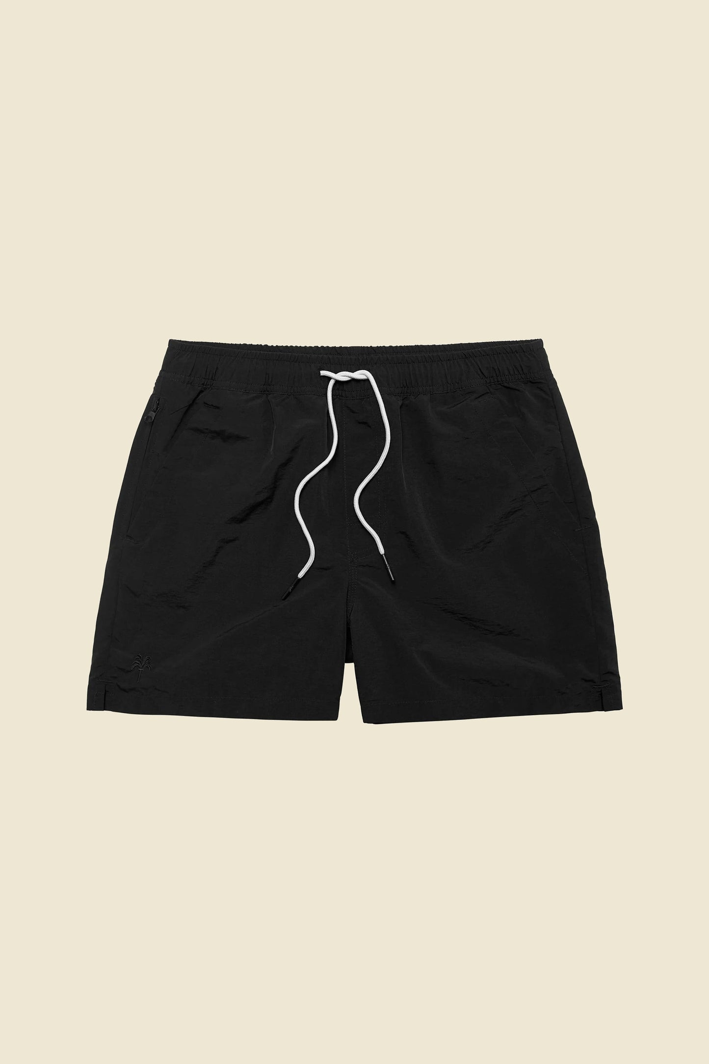 BLACK NYLON SWIM SHORTS