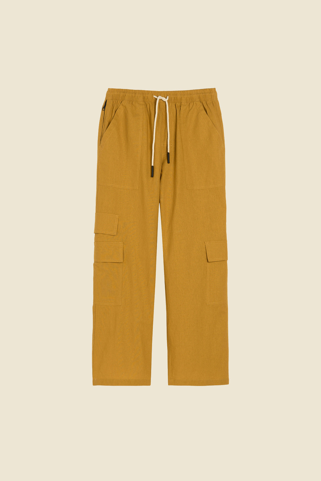 MUSTARD CARGO LINEN PANTS