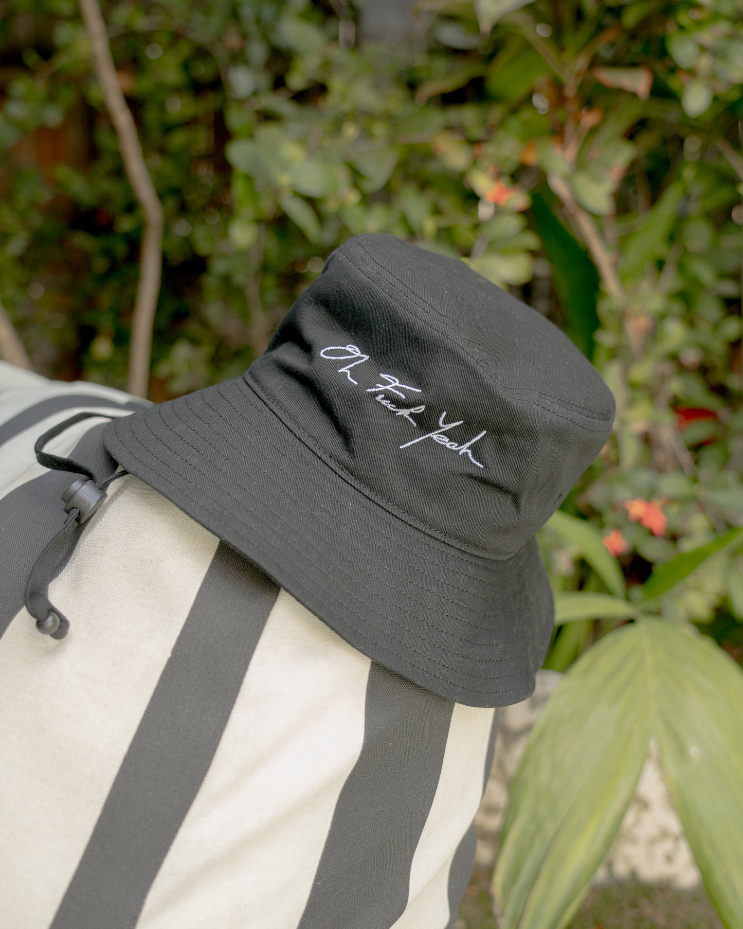 Signature Wide Brim Bucket - Black