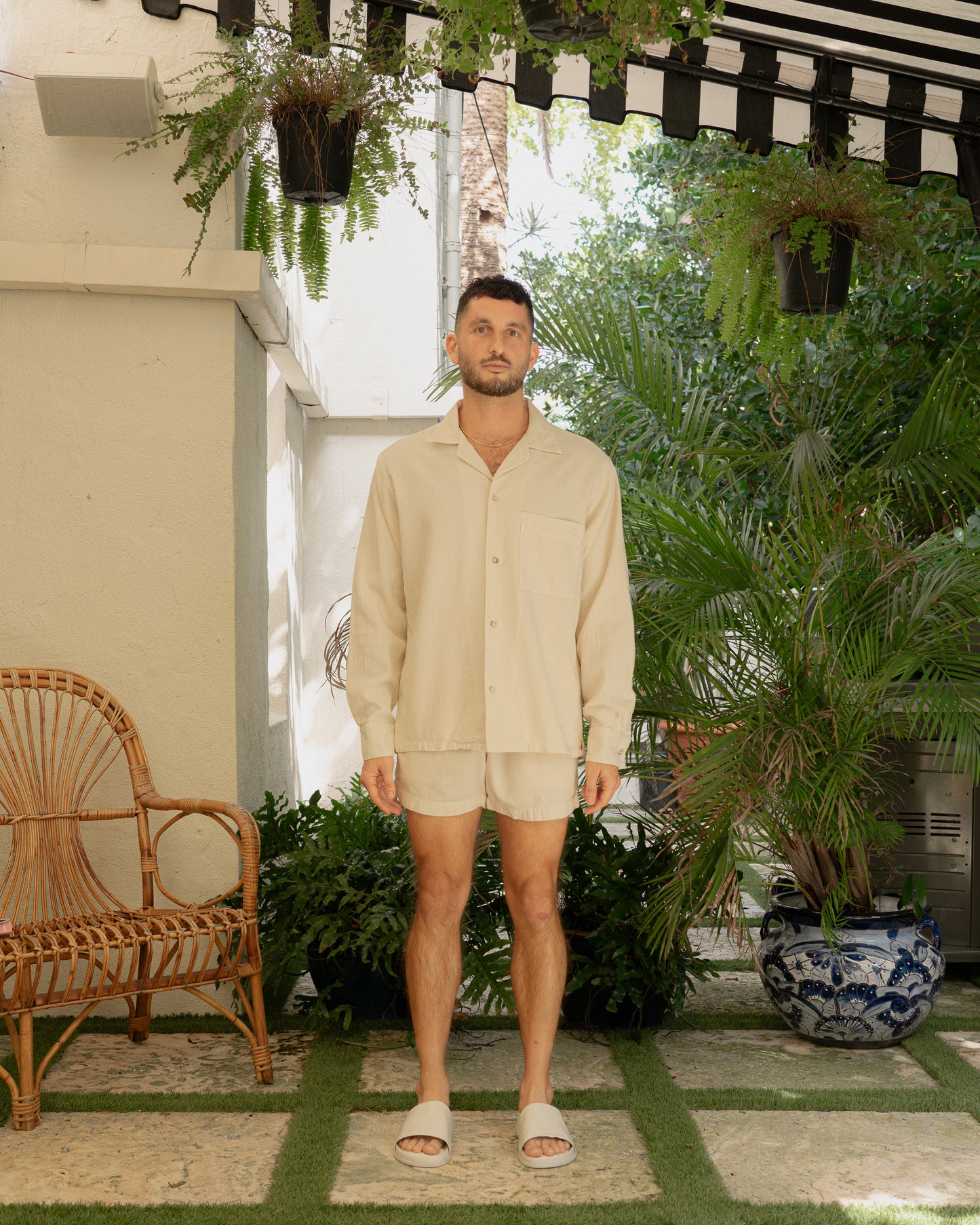 Horizon Crinkle L/S Shirt - Baby's Breath