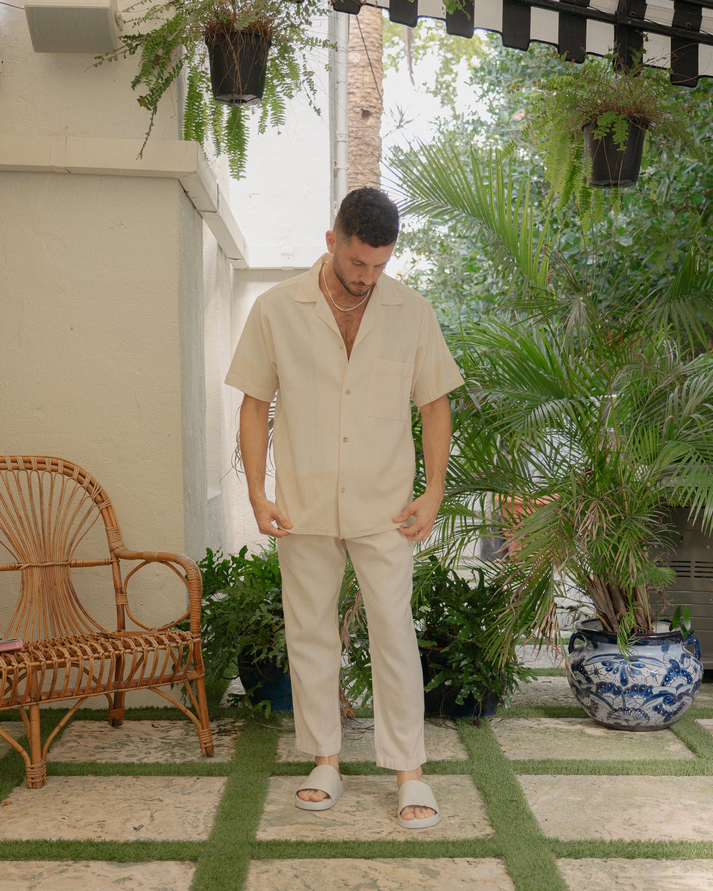 Horizon Crinkle S/S Shirt - Coconut Dip