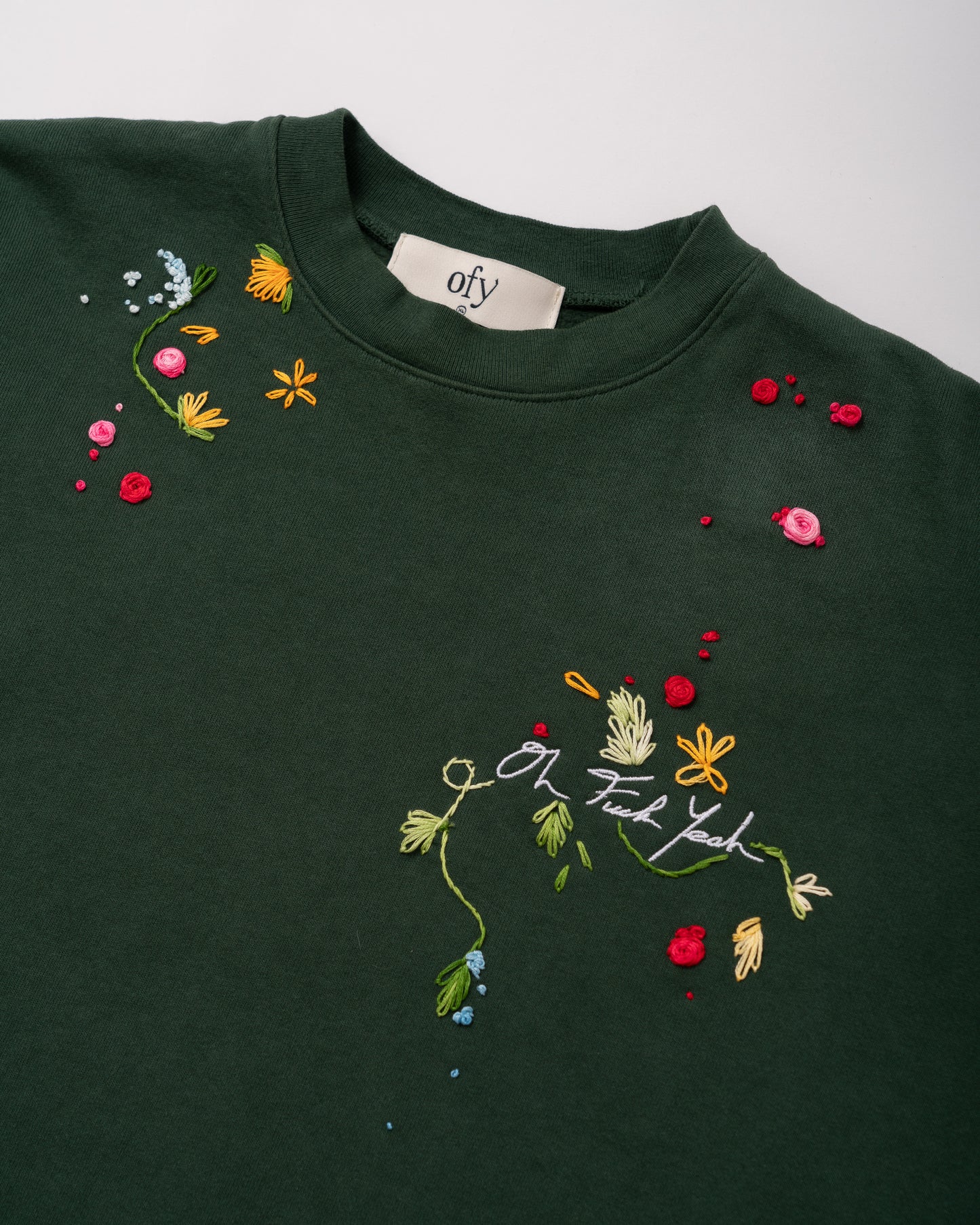 Vine Crewneck - Floral Embroidery