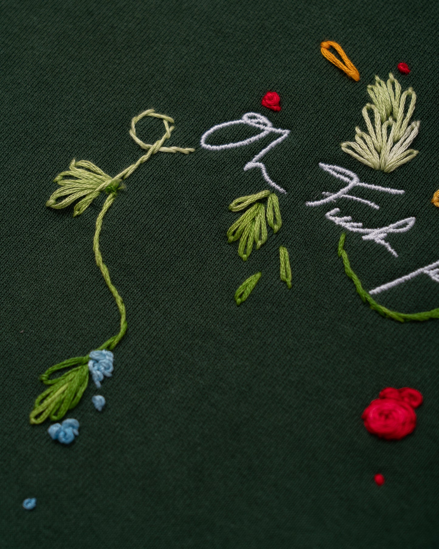 Vine Crewneck - Floral Embroidery