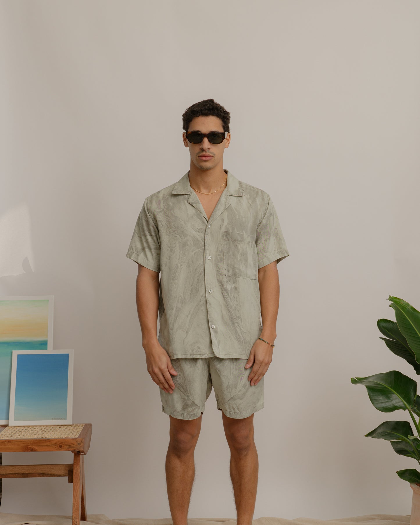 Horizon Tencel Short - Mint Tea Marble
