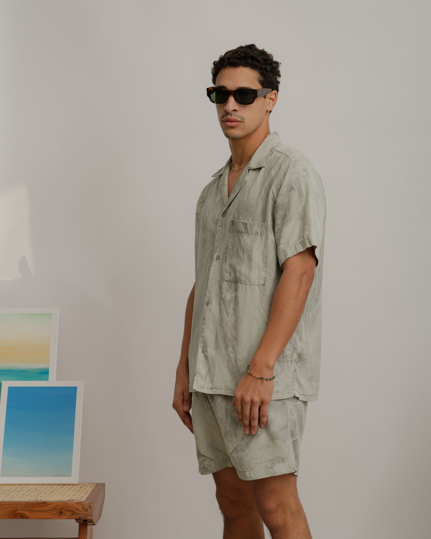 Horizon Tencel Short - Mint Tea Marble