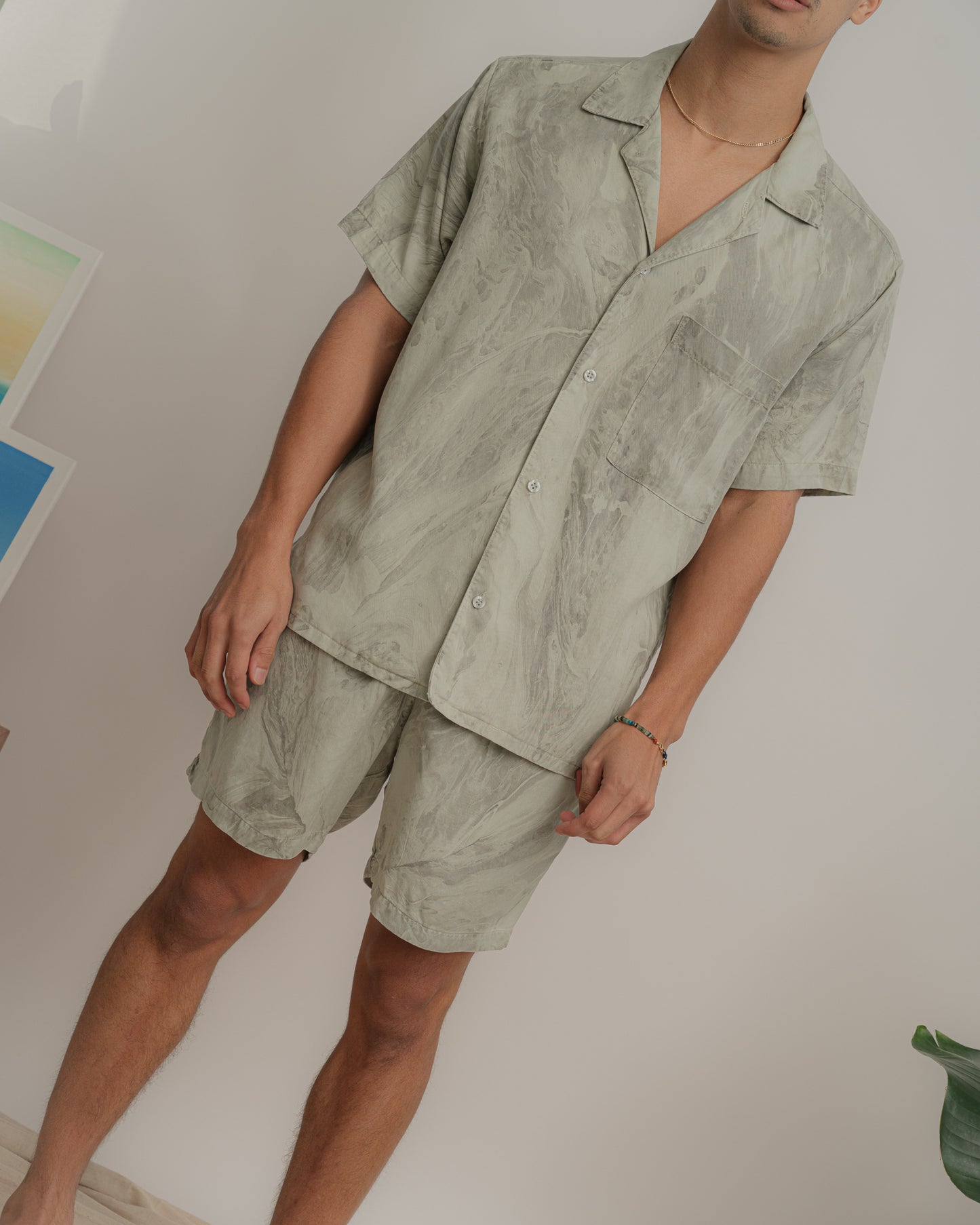 Horizon Tencel Short - Mint Tea Marble