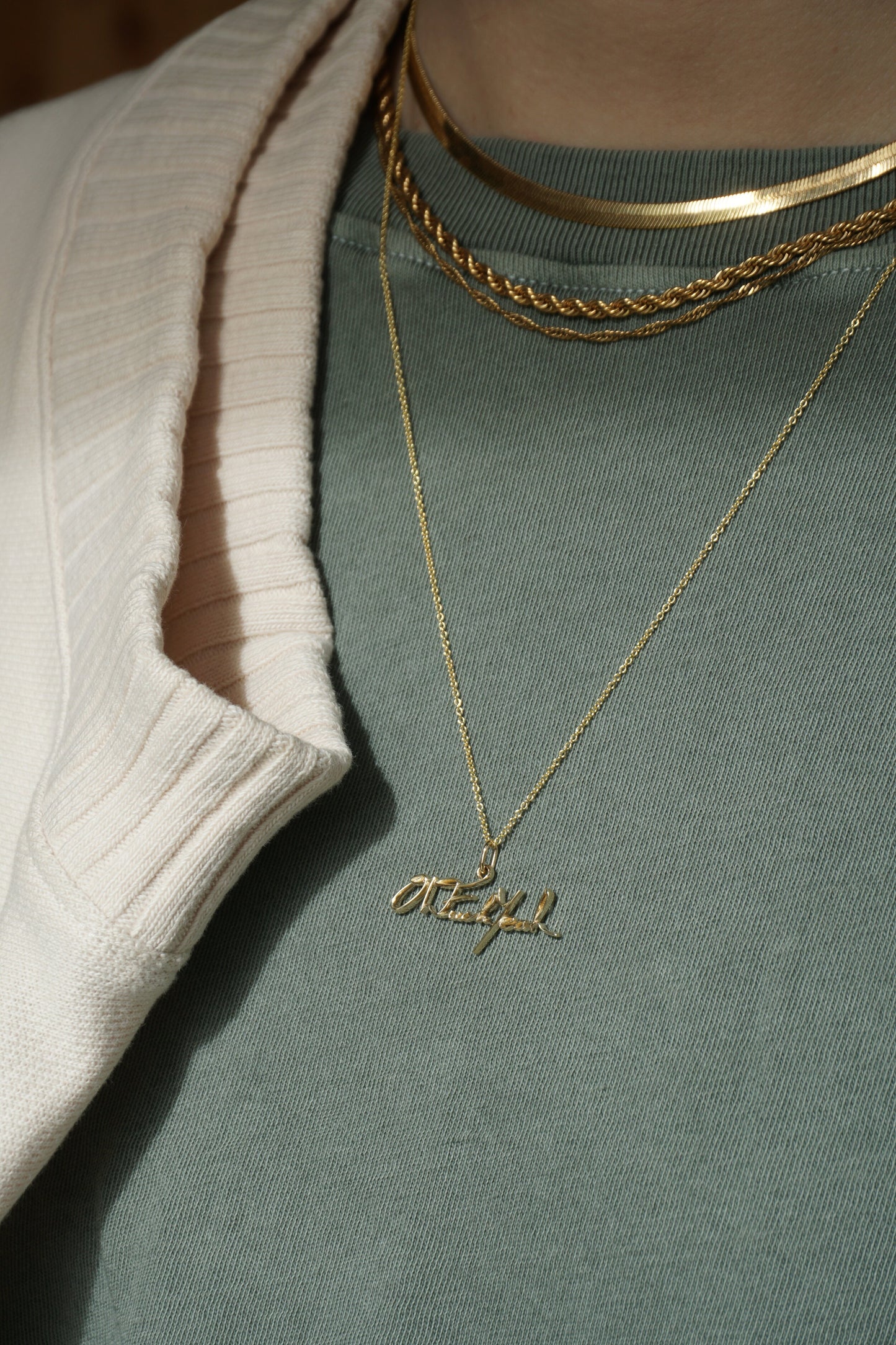 Signature Pendant - 14K Yellow Gold