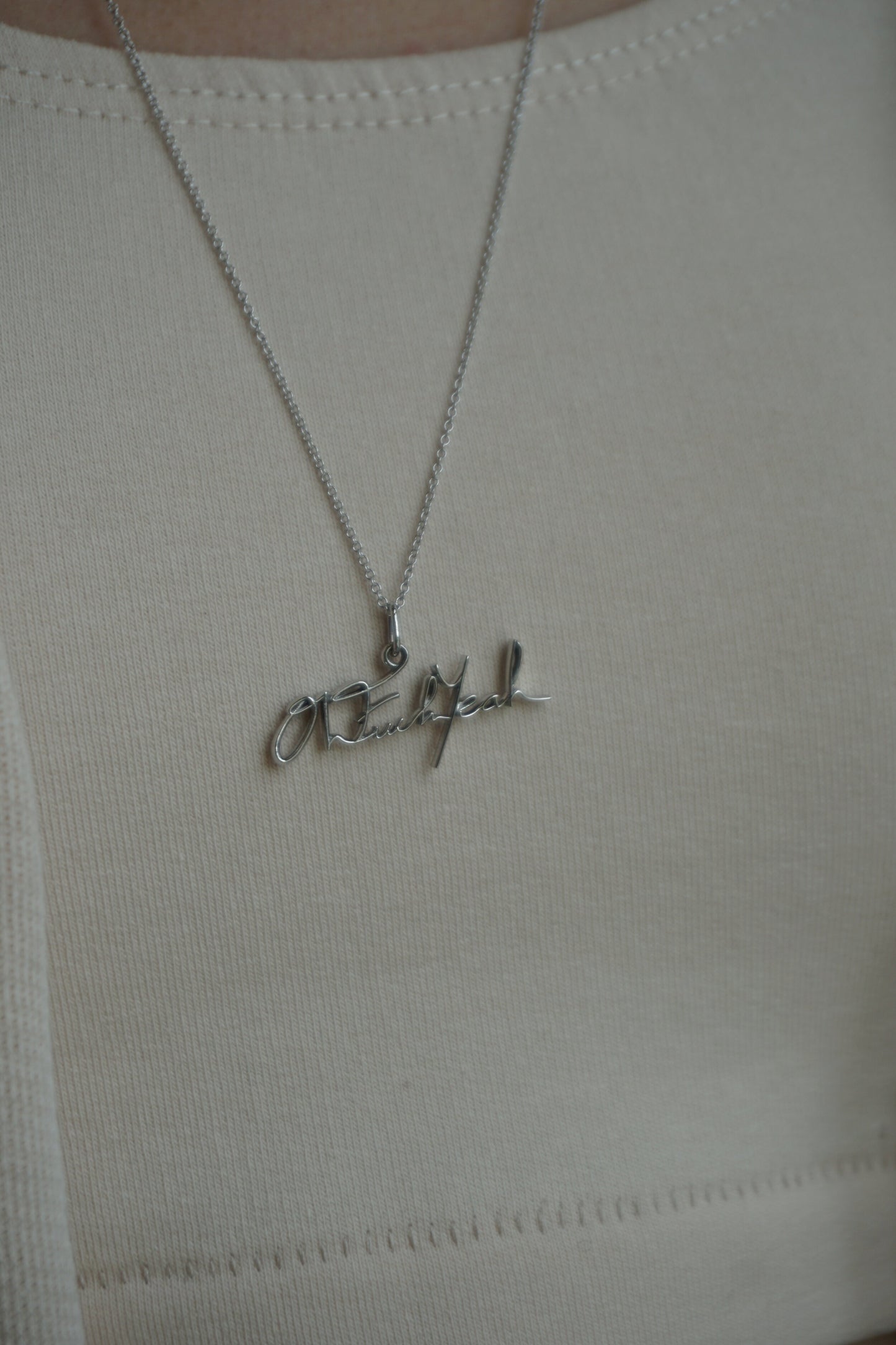 Signature Pendant - 14K White Gold