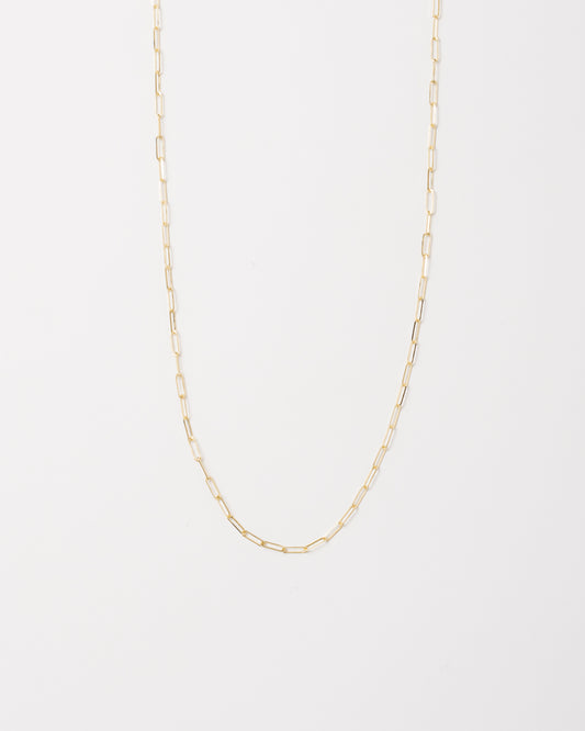 22" Mini Paperclip Necklace - 14K Yellow Gold