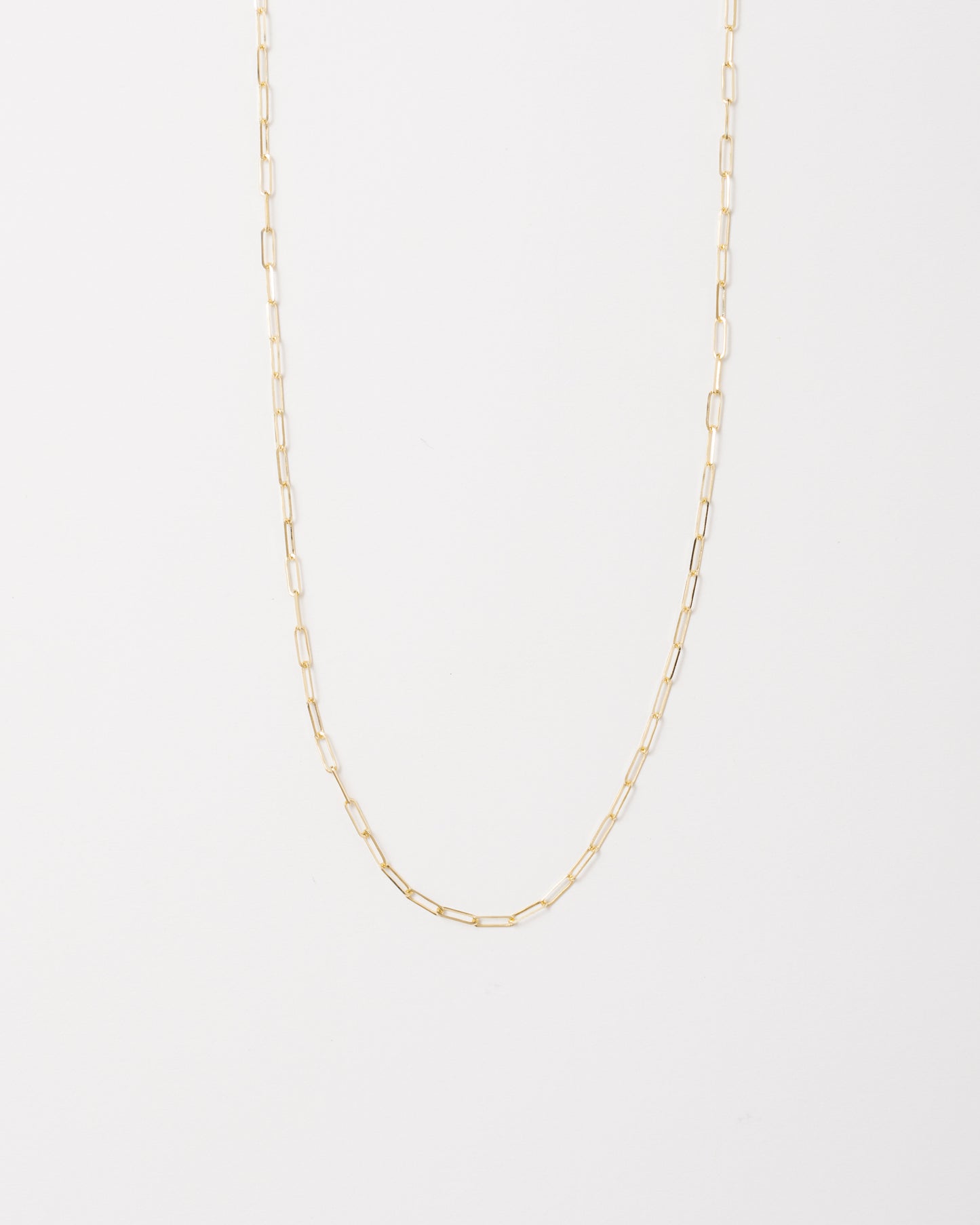 22" Mini Paperclip Necklace - 14K Yellow Gold