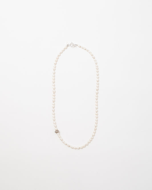 Freshwater Pearl + Silver Necklace 20"