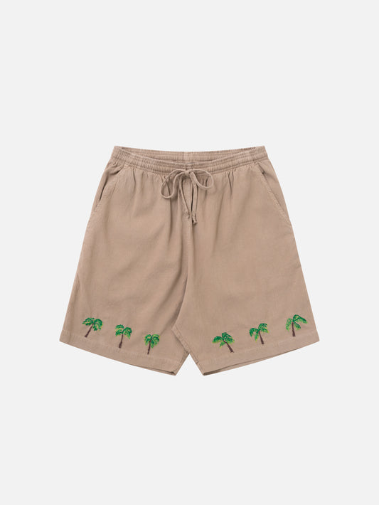 Crinkle Short - Palm Embroidery