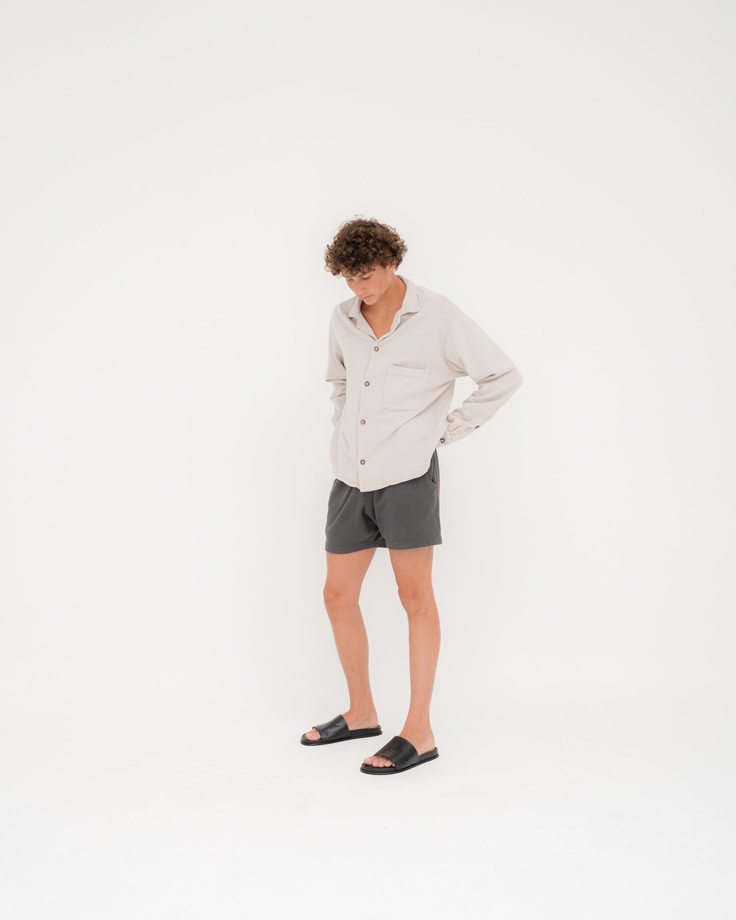 Terry Linen Short - Volcanic Ash