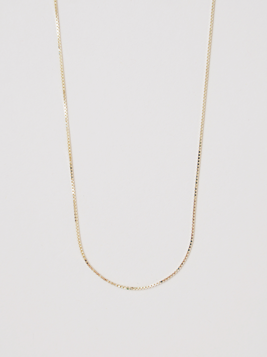22" Box Necklace - Yellow Gold