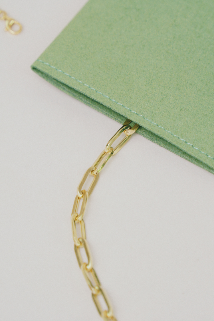 7" Paper Clip Bracelet - Yellow Gold