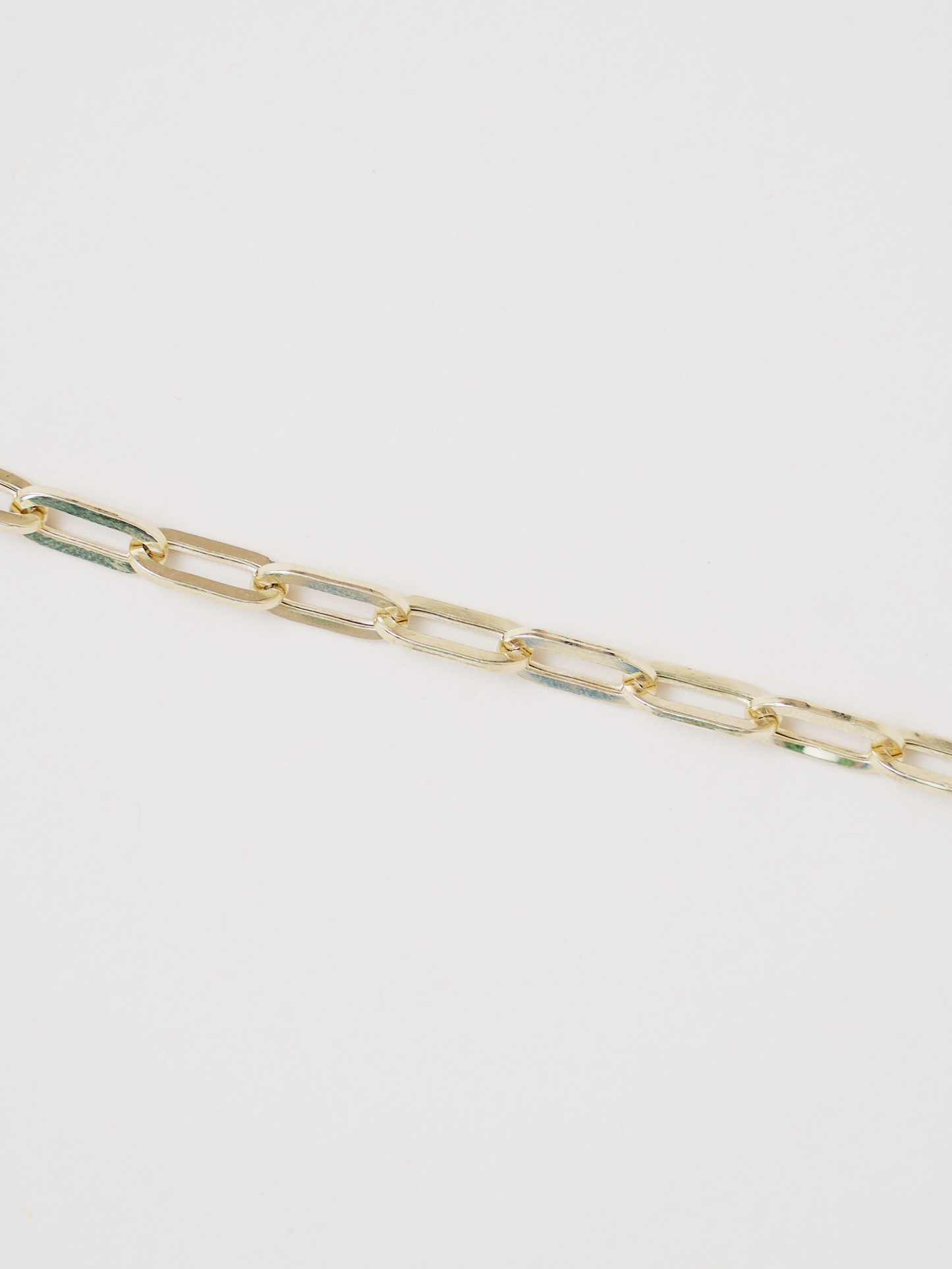 7" Paper Clip Bracelet - Yellow Gold
