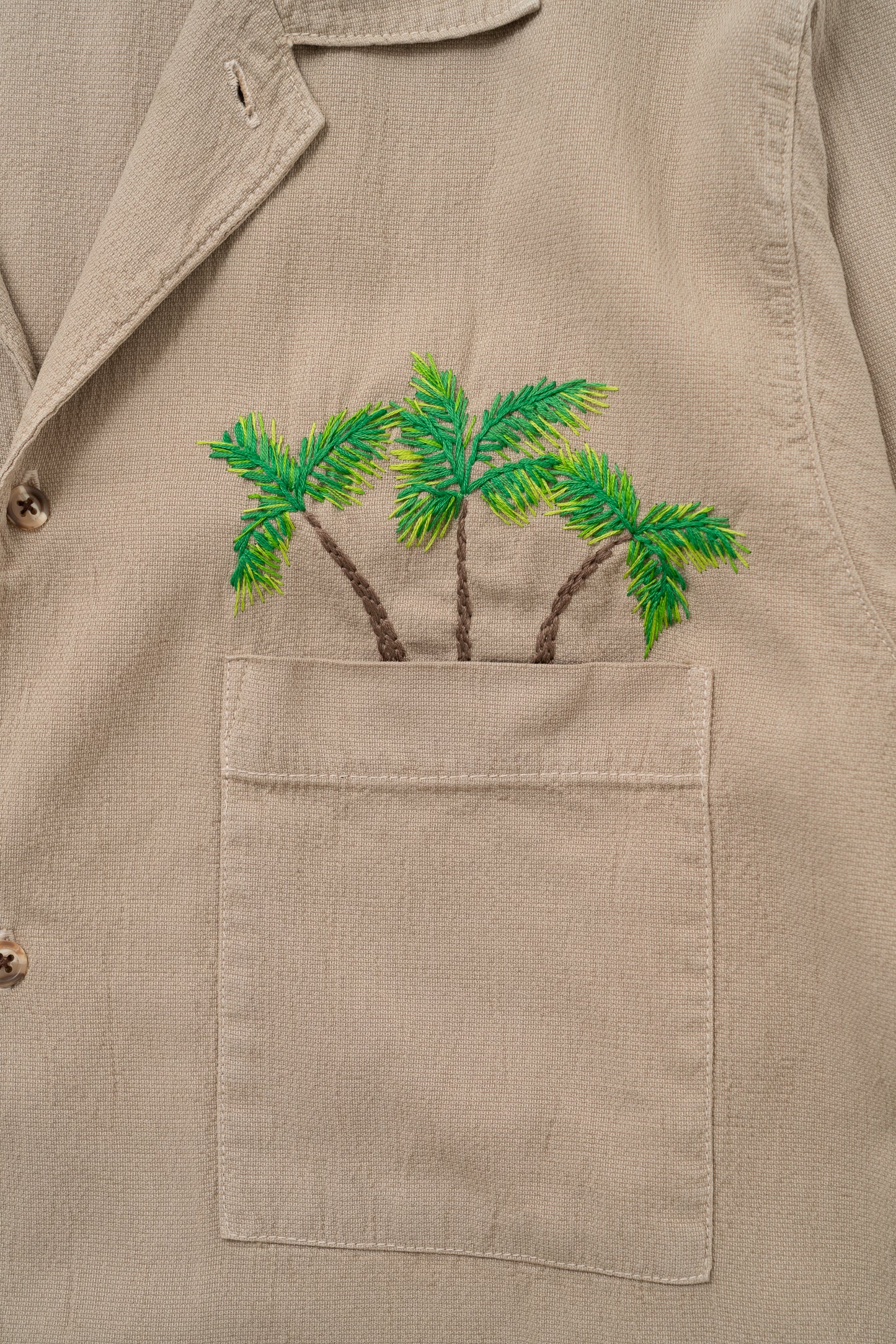 Crinkle L/S - Pocket Palm