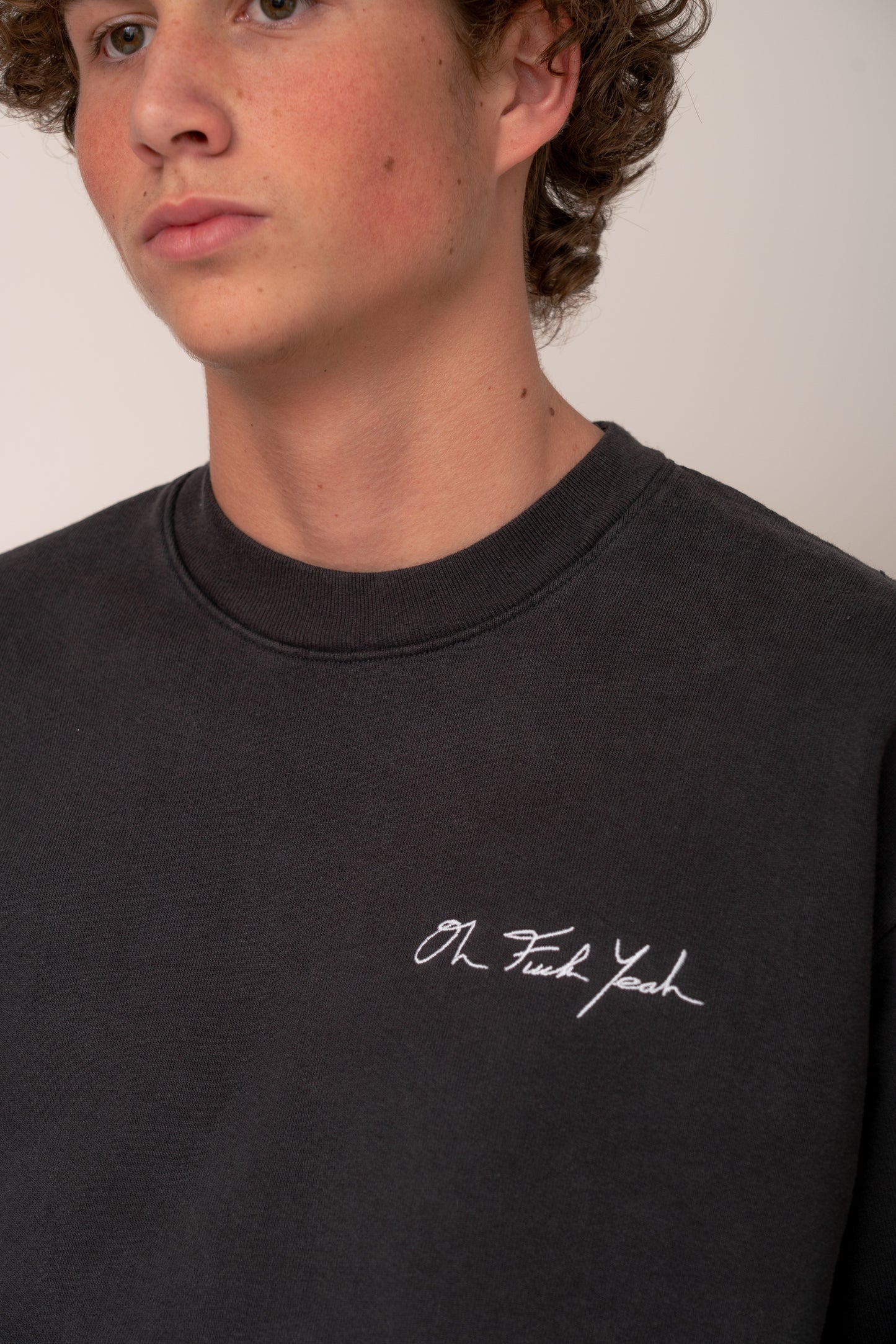Deluxe Terry Signature Crew - Black