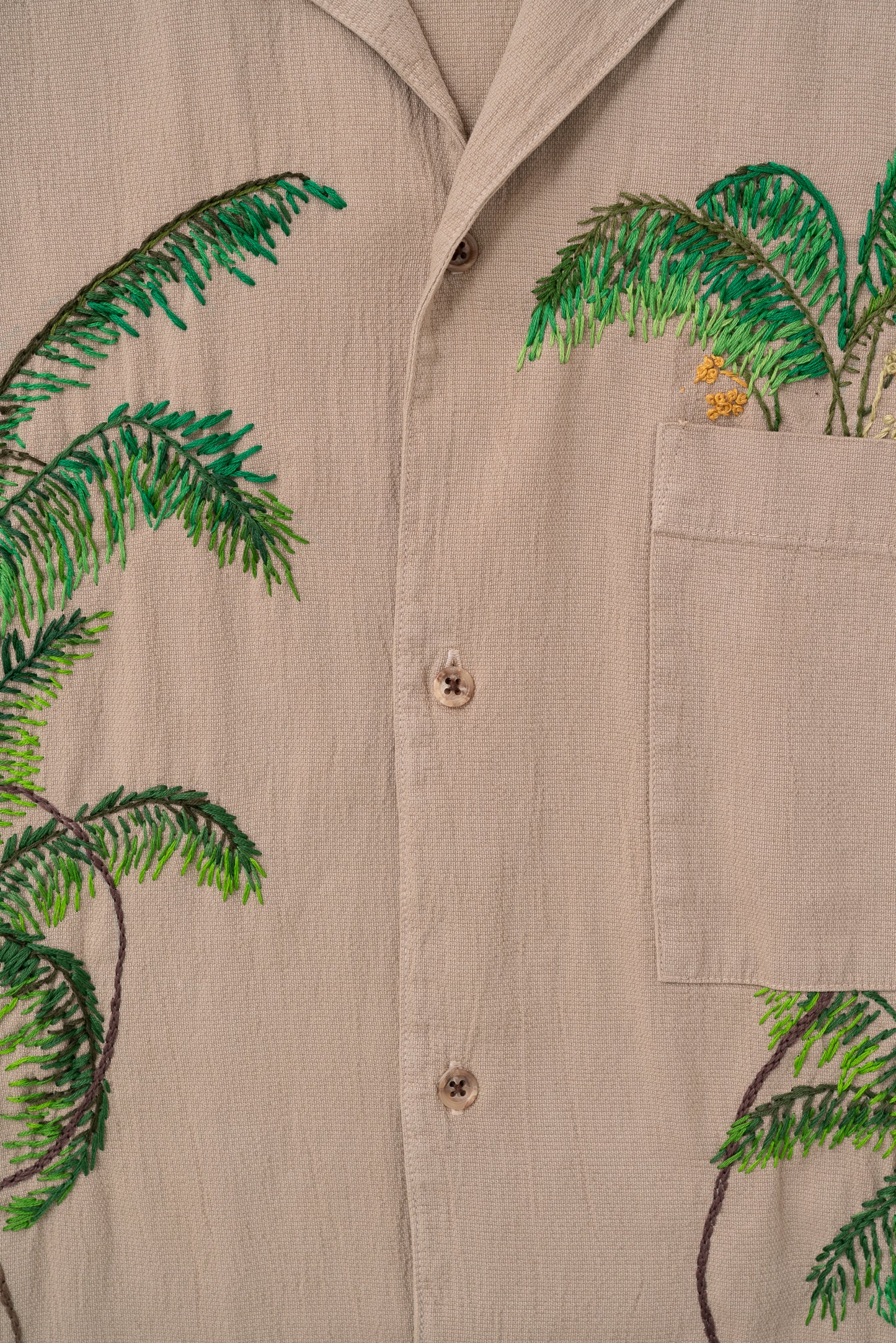 Crinkle S/S Shirt - Oversized Palm
