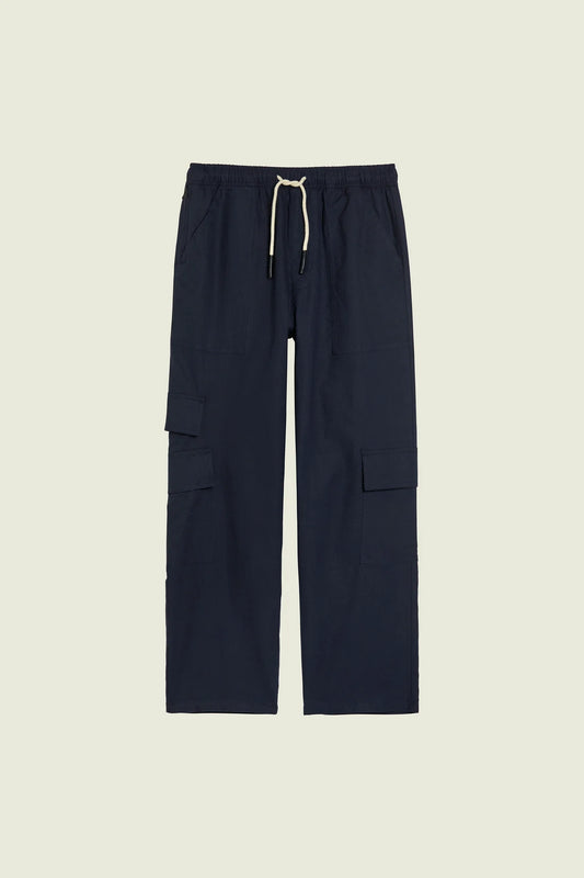 Navy Cargo Linen Pants