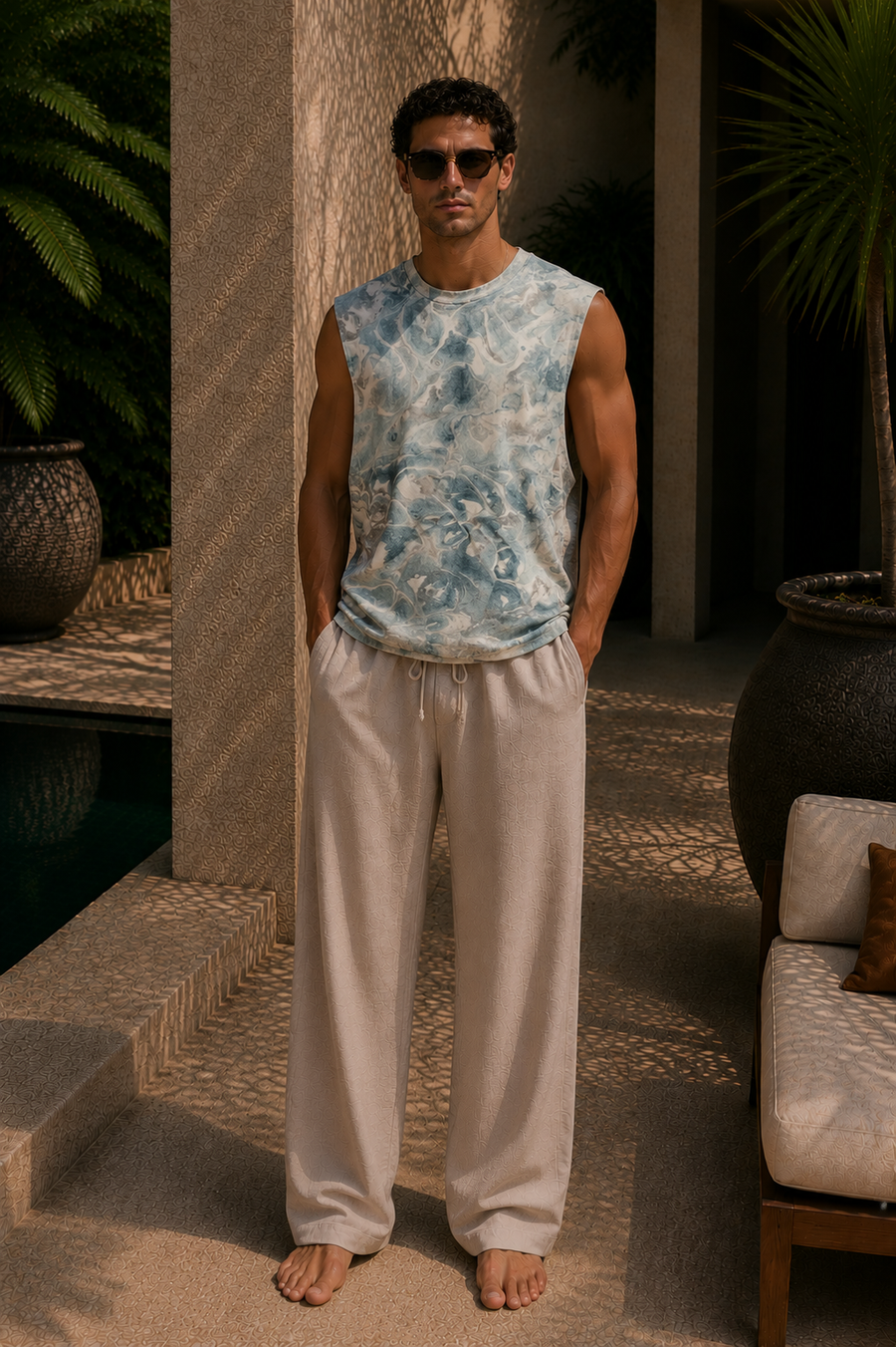 Essential Tank- Mangrove Marble