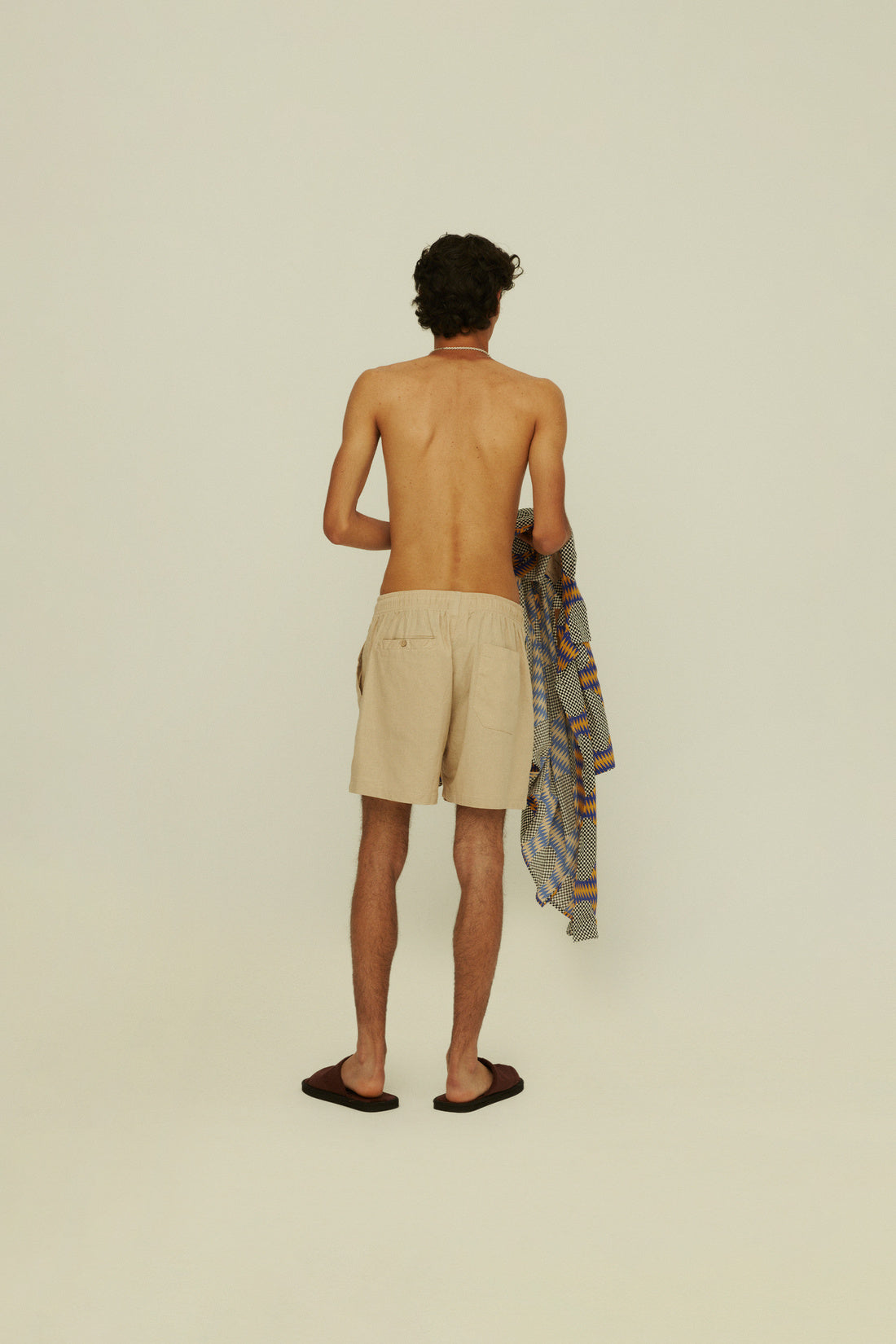 BEIGE LINEN SHORTS